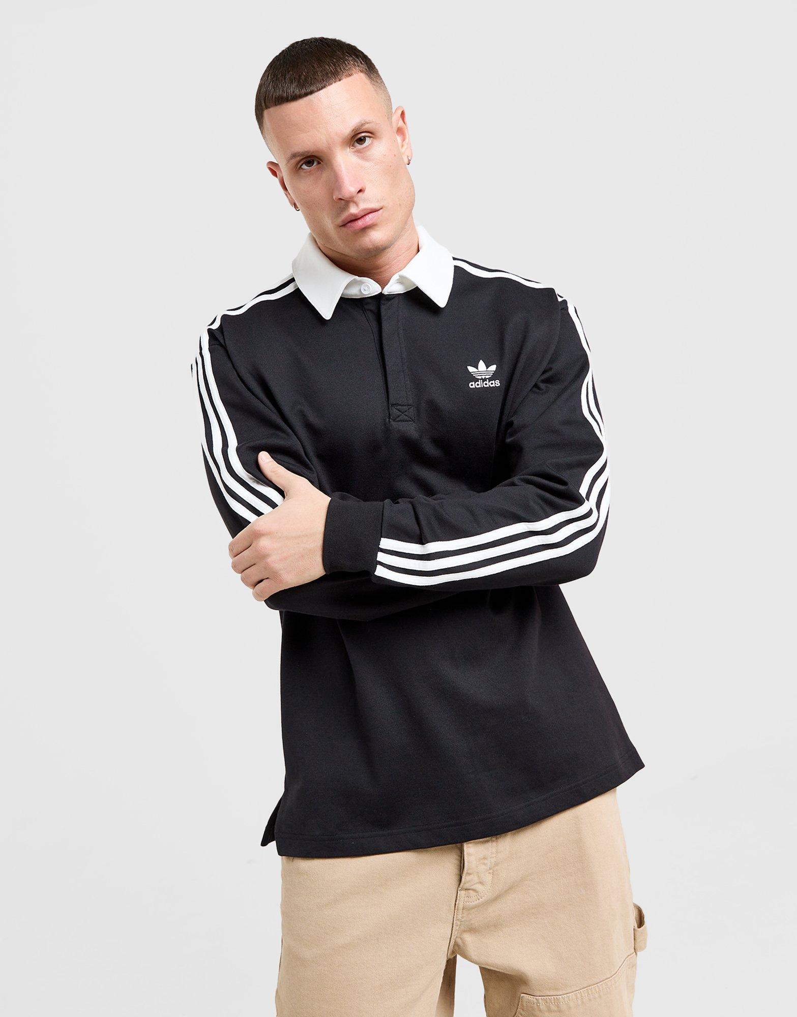 Black adidas Adicolor Rugby Polo Shirt | JD Sports UK