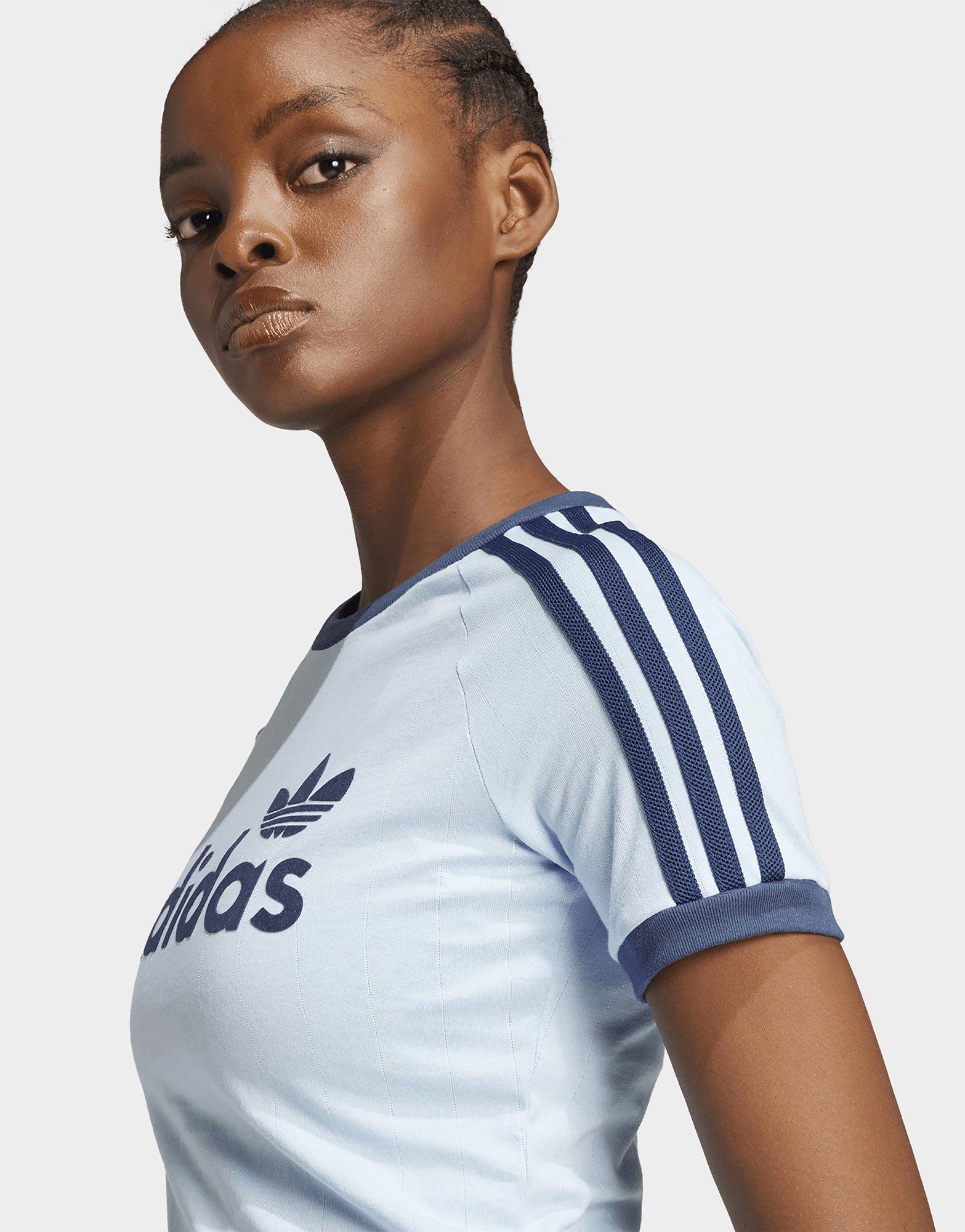 Blue adidas Linear Graphic Cali Tee | JD Sports UK