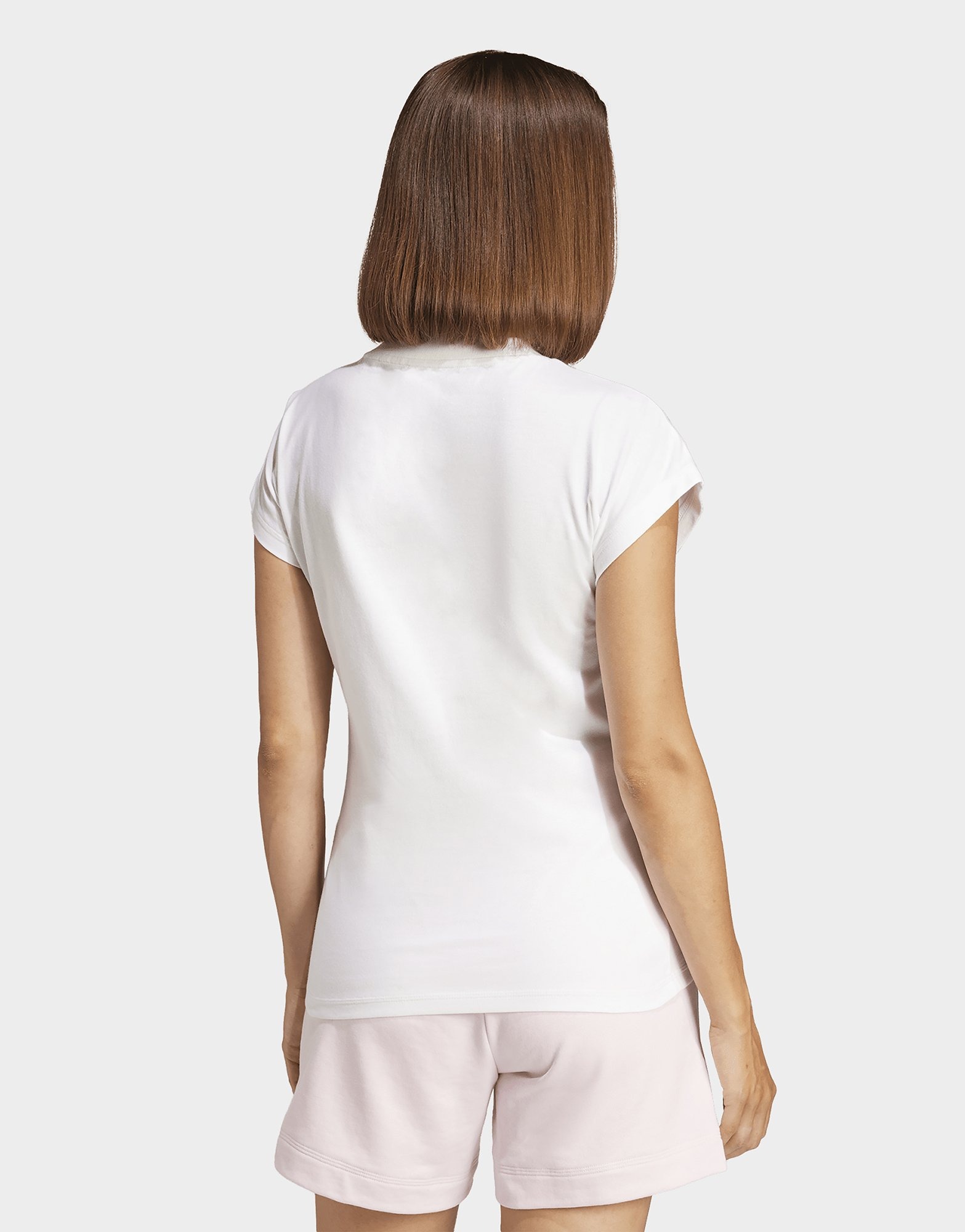adidas Women's Essentials Linear Cotton T-Shirt White/Black — foto 3
