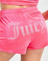 JUICY COUTURE Diamante Velour Shorts Women's