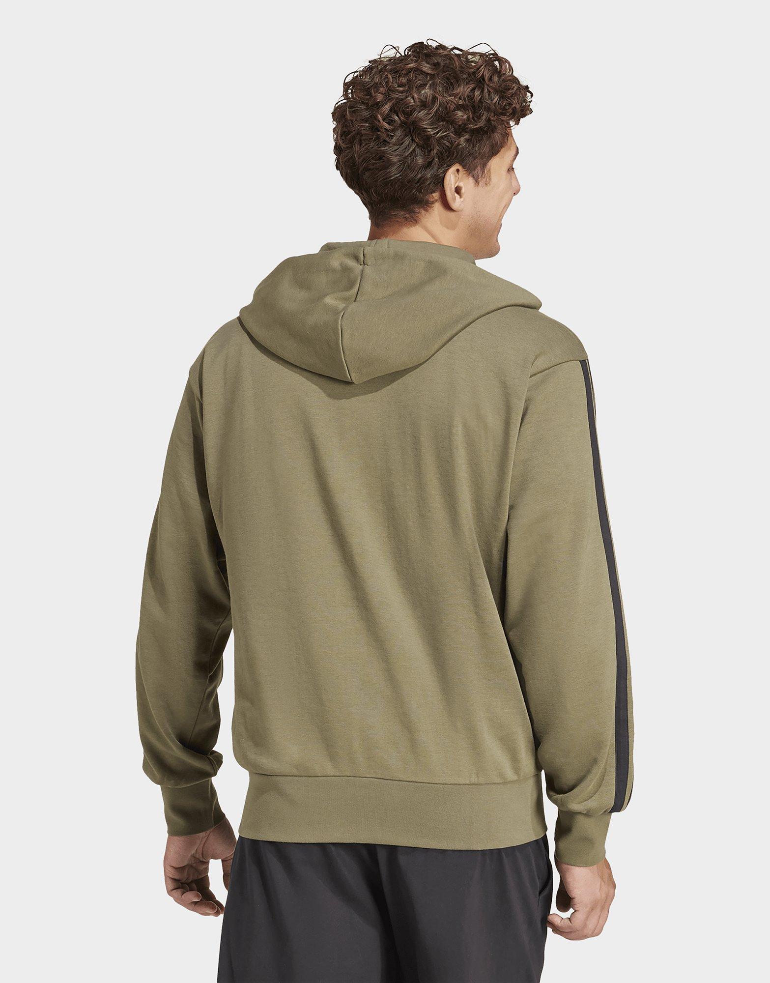 adidas Veste à capuche entièrement zippée french terry 3 bandes Essentials