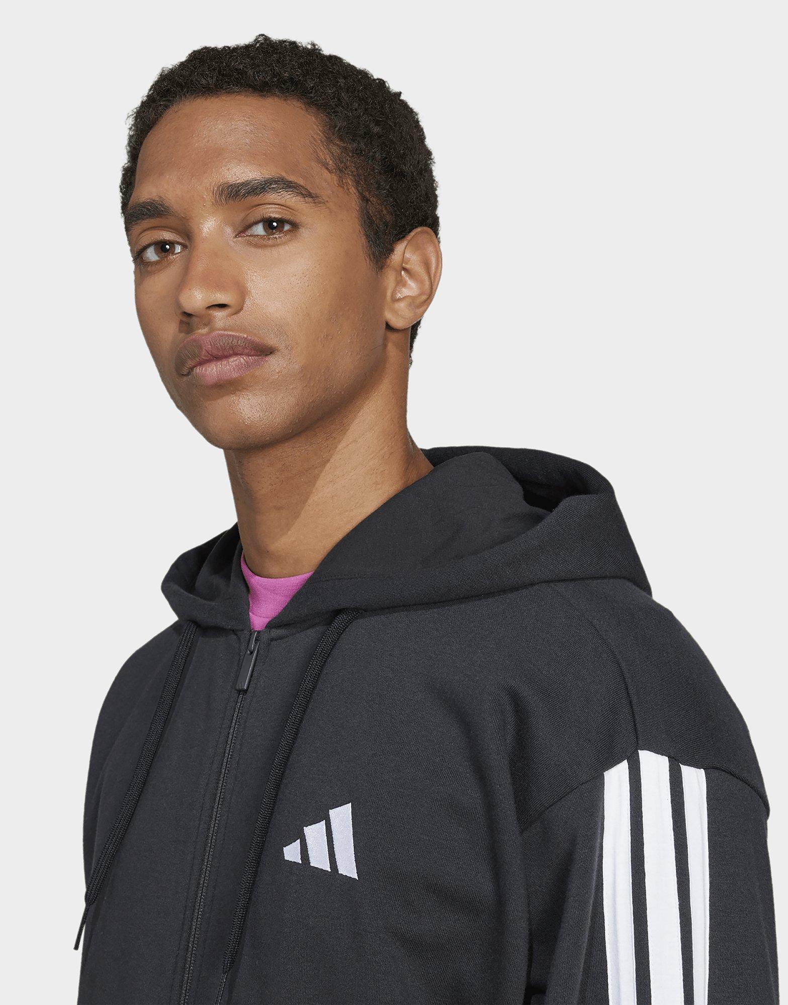 adidas Essentials 3-Stripes French Terry Full-Zip Hoodie