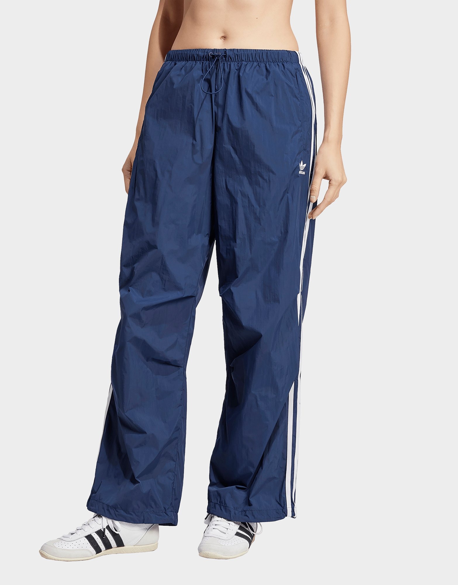 Blue adidas Originals 3-Stripes Woven Parachute Pants | JD
