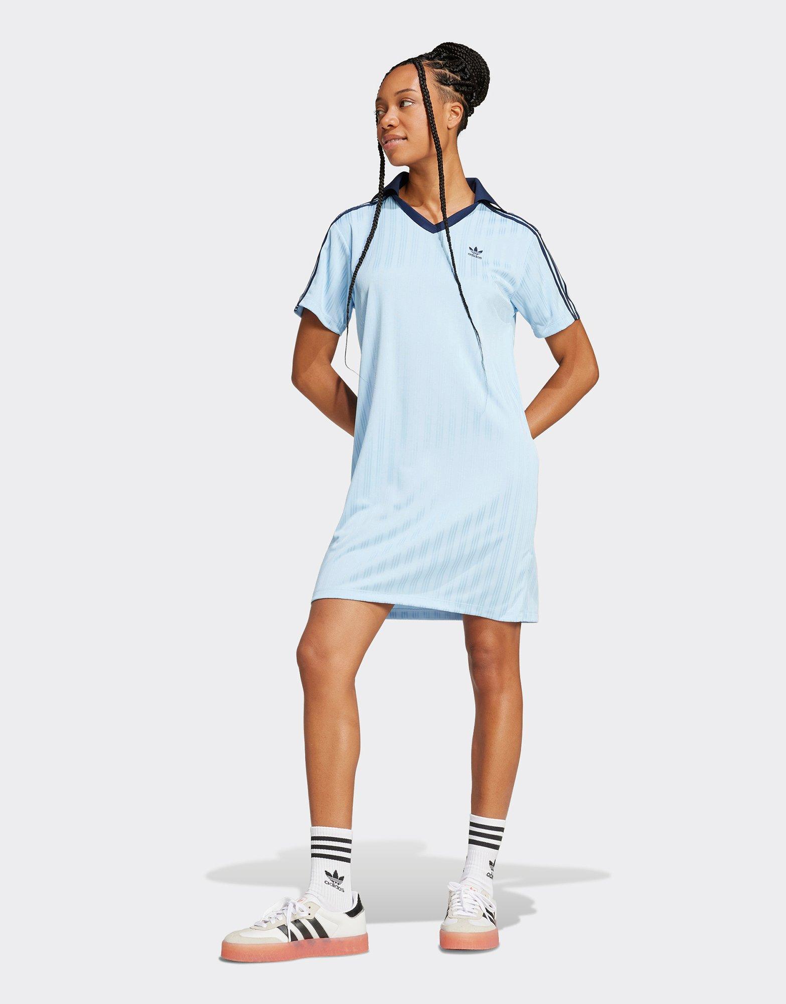 ★adidas★ Football Jacquard V-Neck Dress Clear Sky Blue adidas Originals Adicolor Football Jacquard V-Neck
