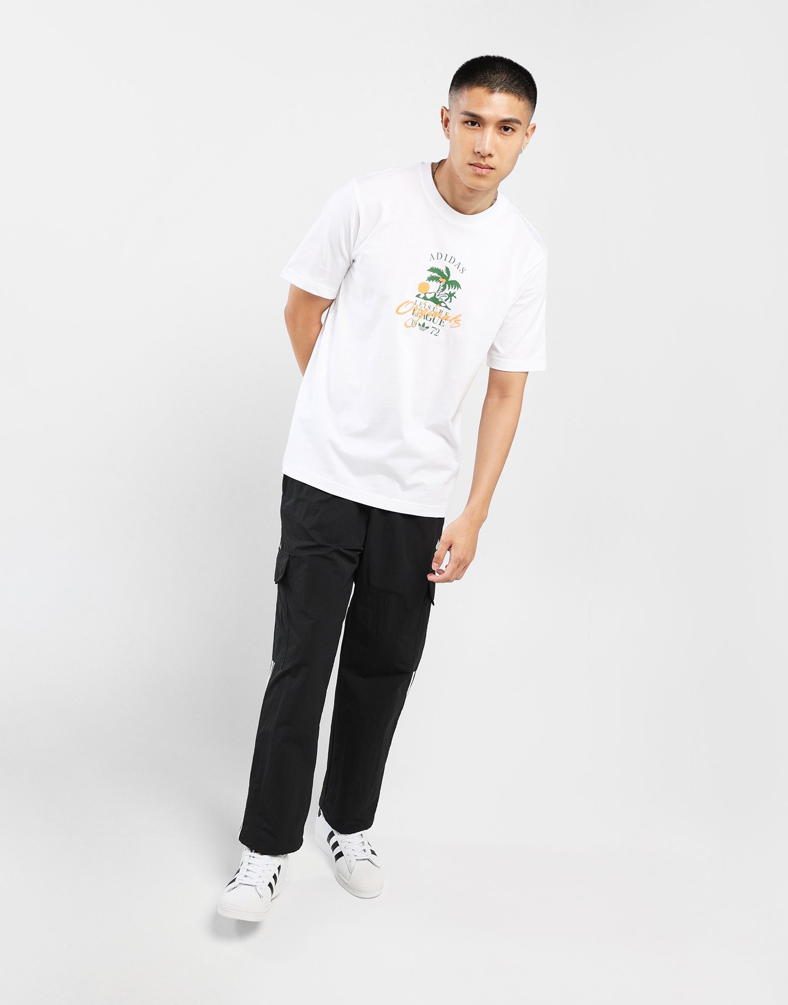 White adidas Originals Leisure League Logo T-Shirt | JD Sports Malaysia