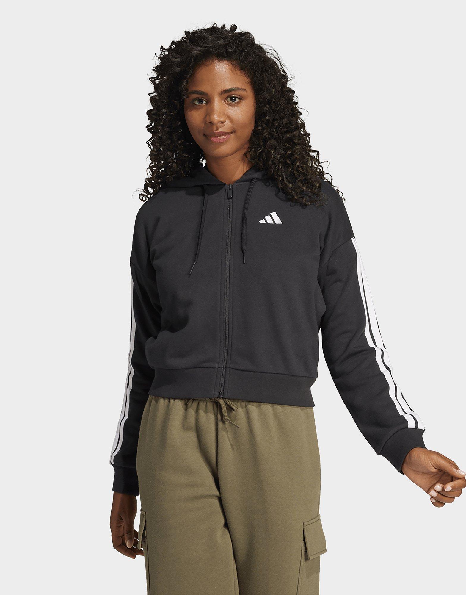 adidas Felpa Con Cappuccio Essentials 3-stripes French Terry Full-zip