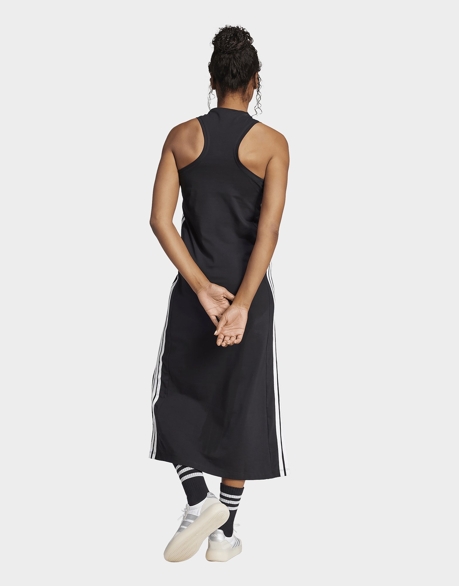 adidas Essentials 3-Stripes Long Racerback Dress 'Black White' (Women's) — foto 3