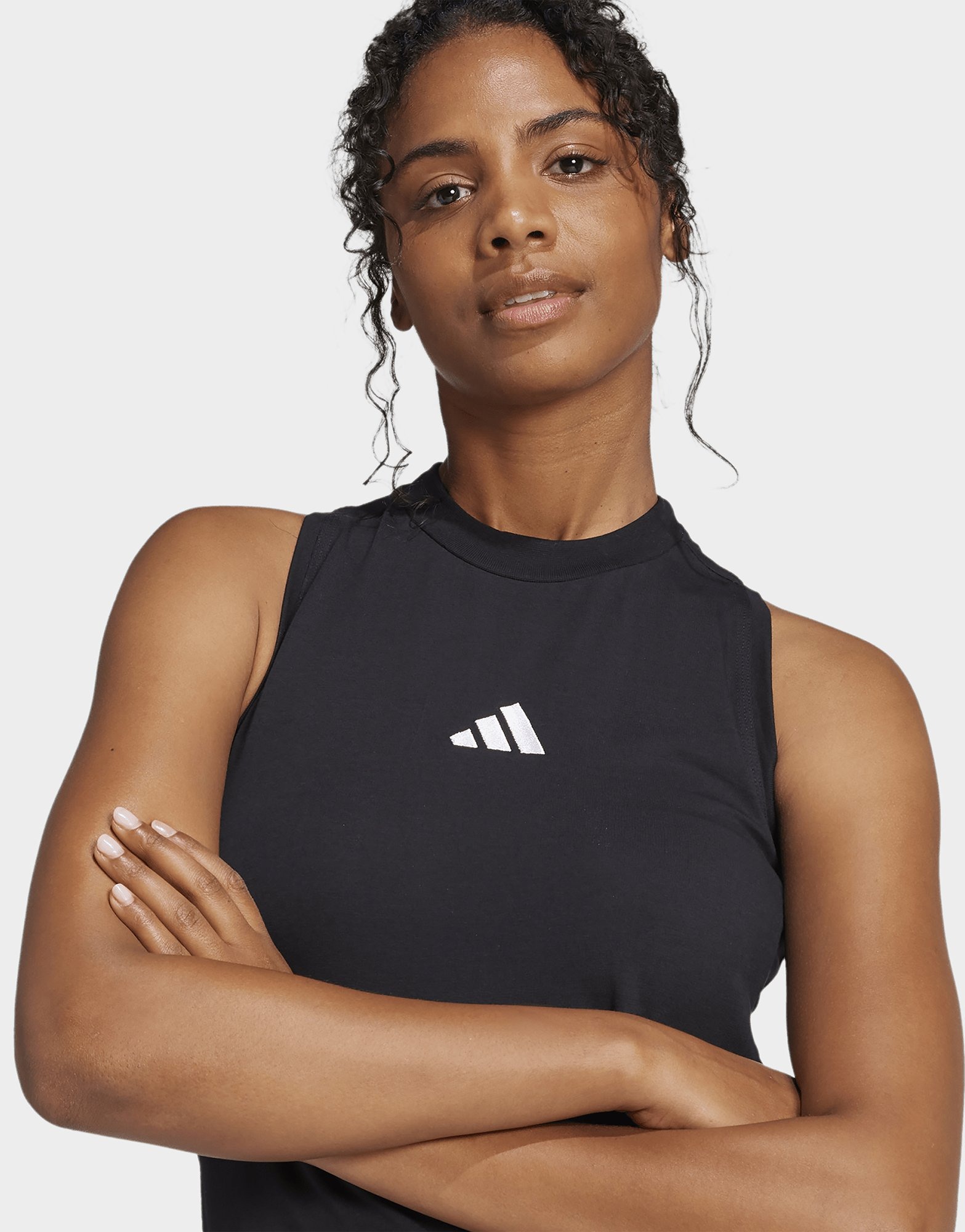 adidas Essentials 3-Stripes Long Racerback Dress 'Black White' (Women's) — foto 4