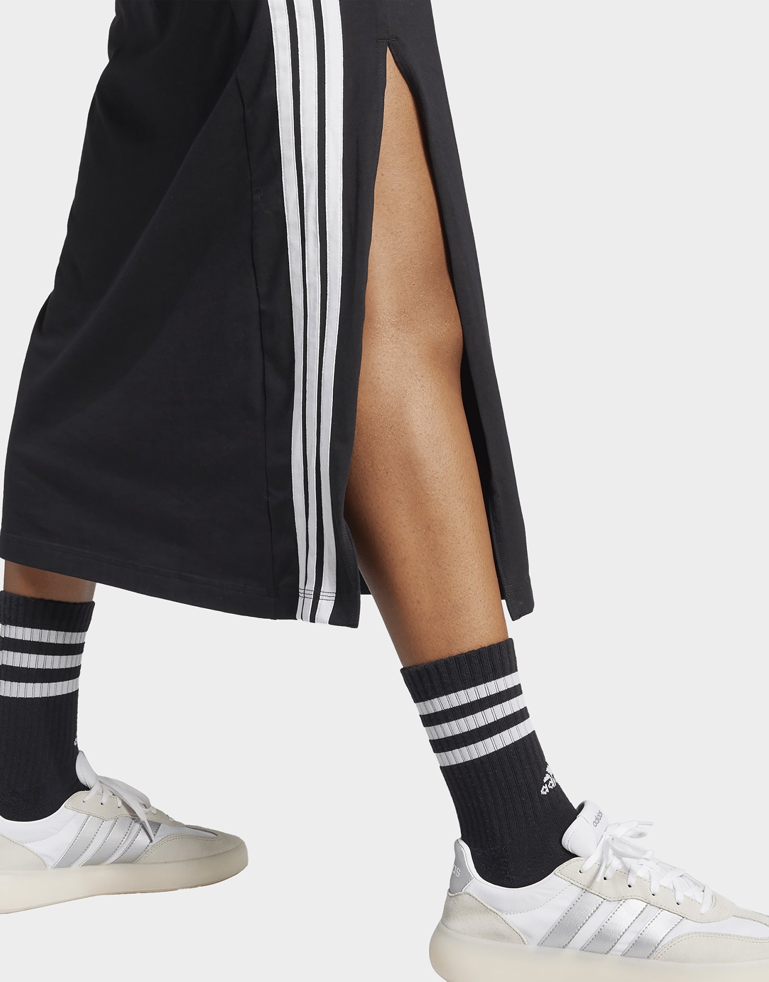 adidas Essentials 3-Stripes Long Racerback Dress 'Black White' (Women's) — foto 5