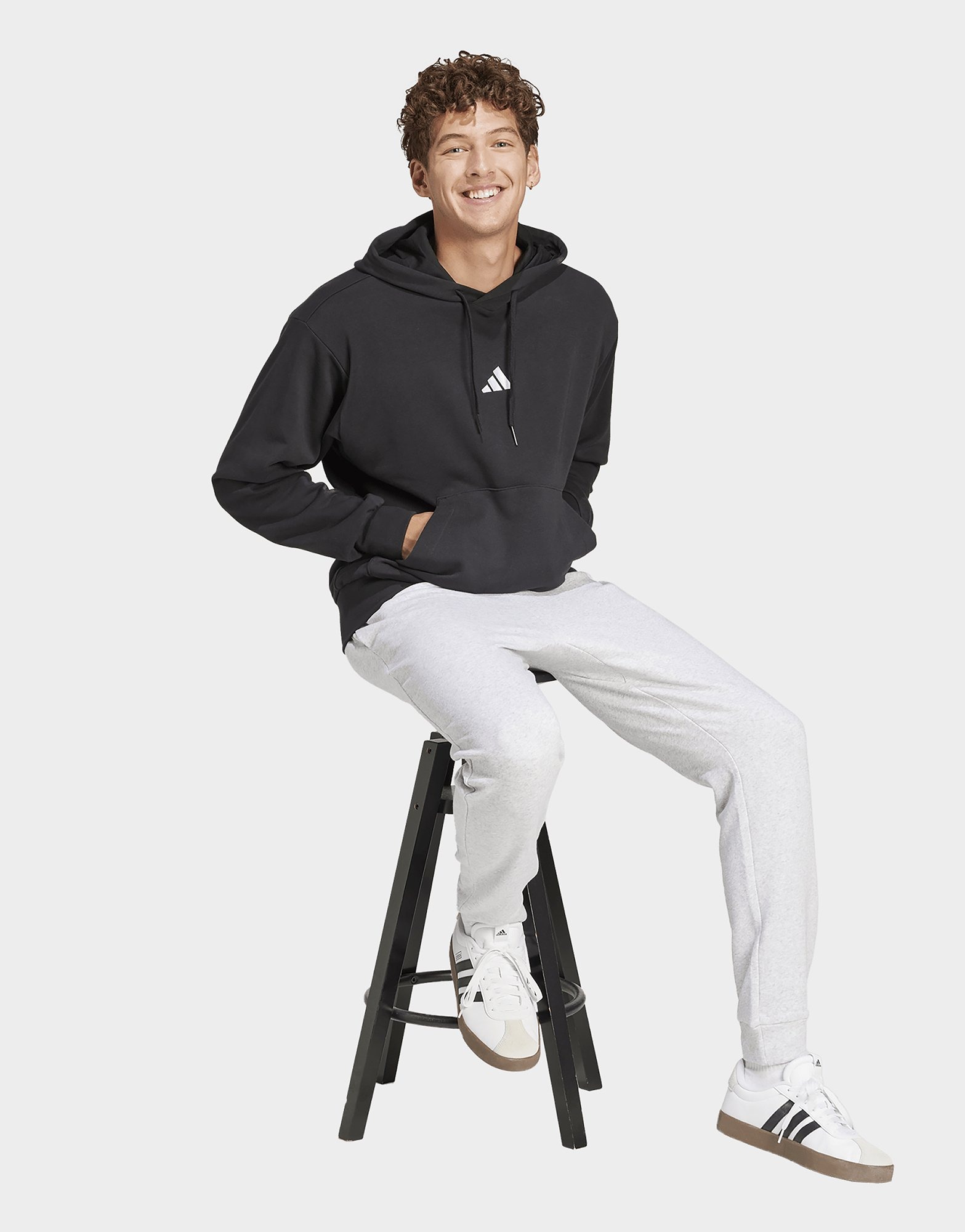 adidas Essentials Feelcozy French Terry Hoodie Black/White — foto 2