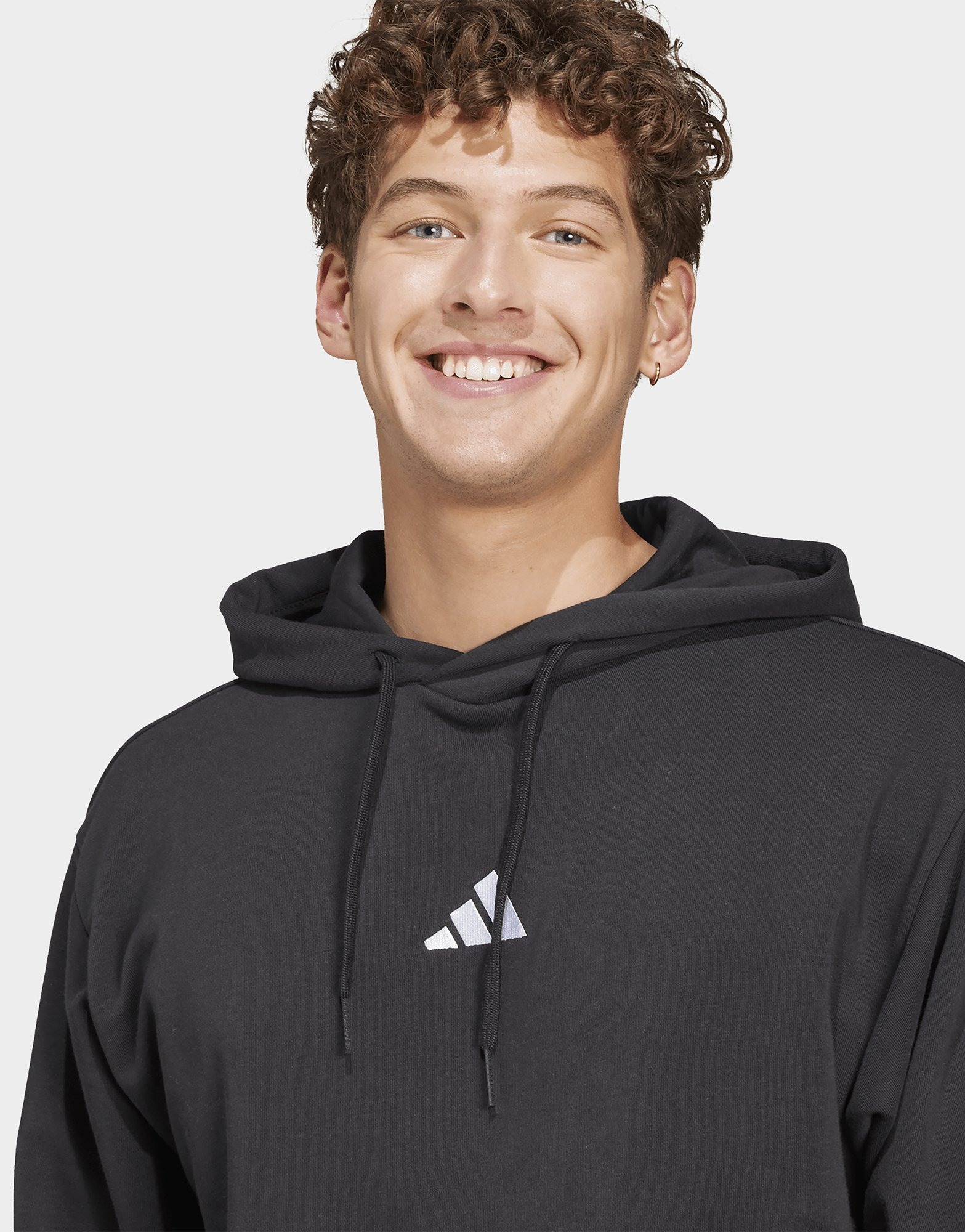 adidas Essentials Feelcozy French Terry Hoodie Black/White — foto 4
