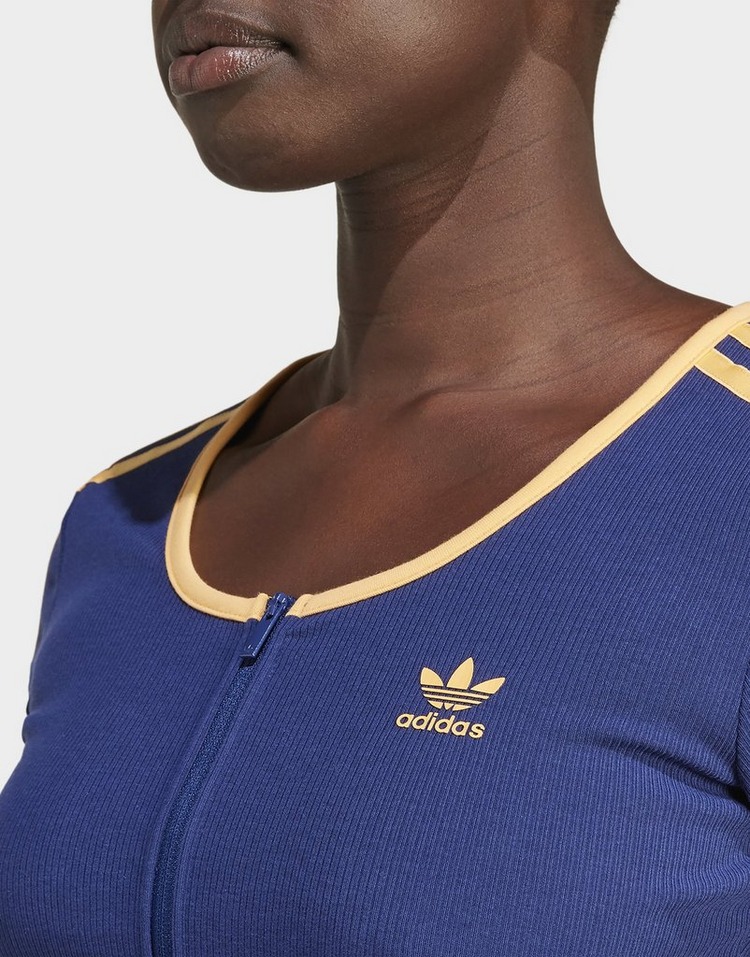 adidas Originals Rib Short Sleeve Full-Zip Top