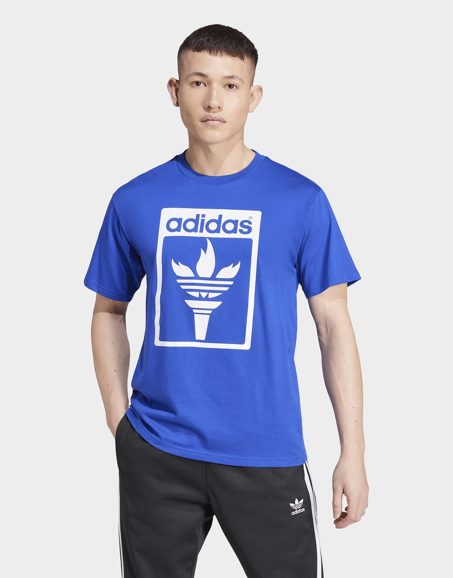 Blue adidas Trefoil Torch Tee | JD Sports UK