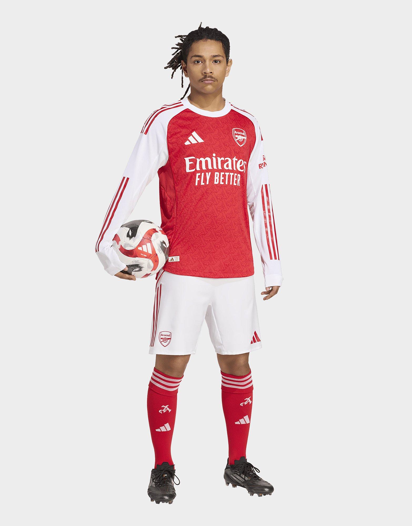 Red adidas Arsenal 25/26 Long Sleeve Home Authentic Jersey