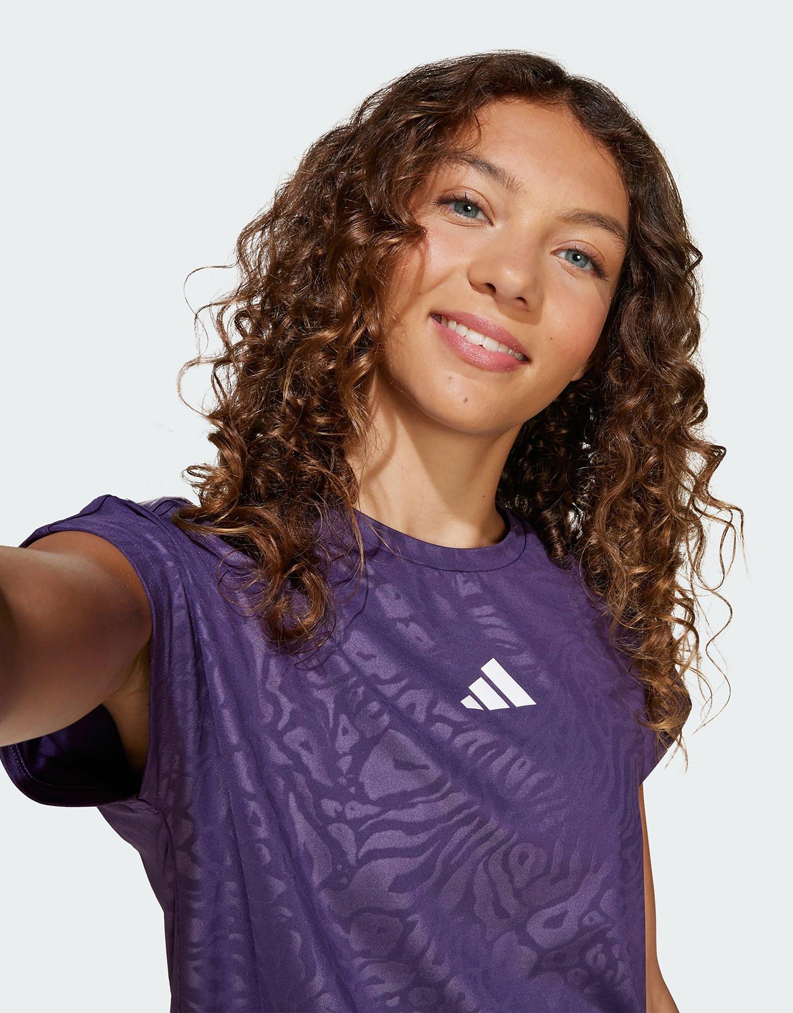 adidas All Sports Animal Print Crop Tee