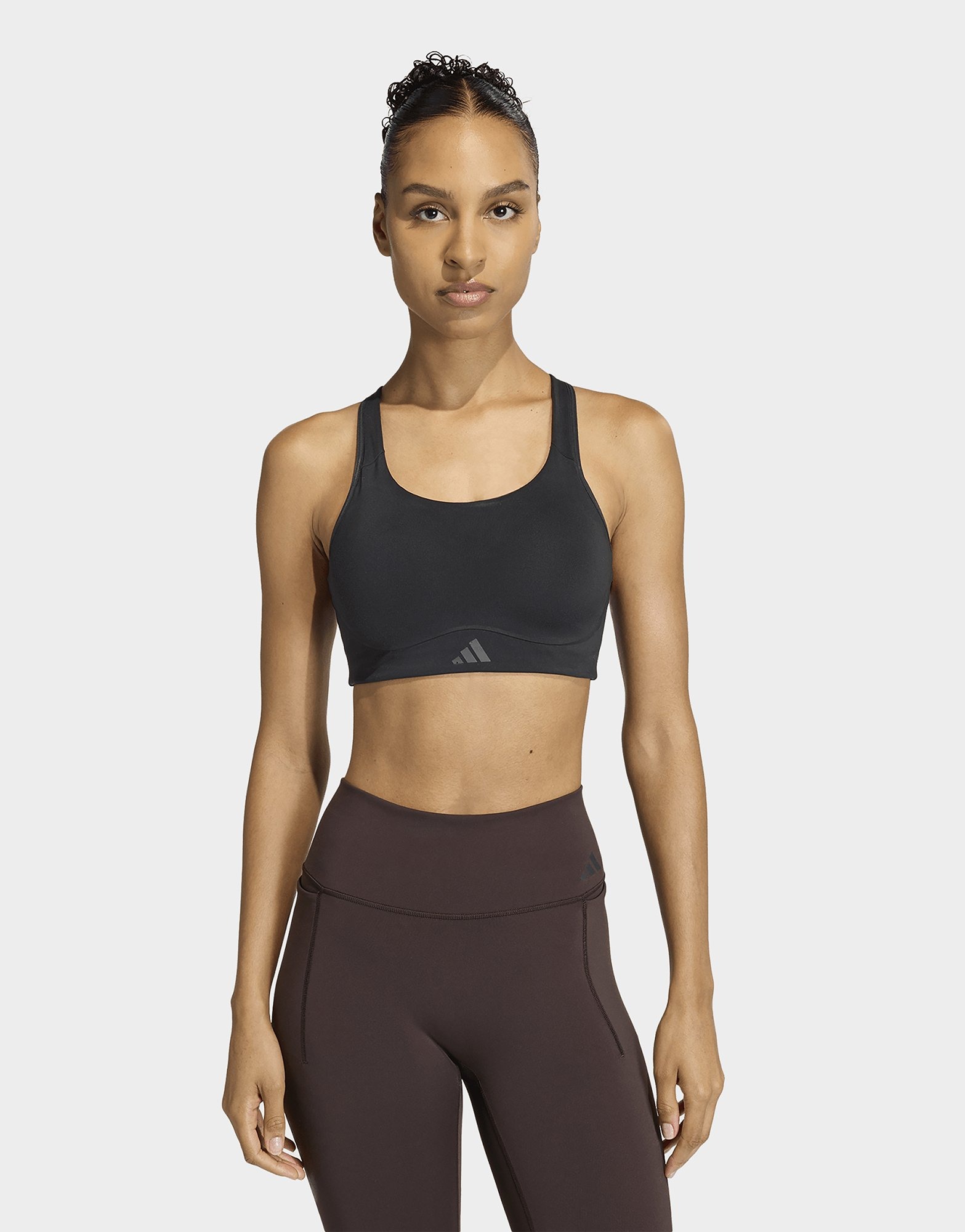 Zwart adidas Optime High Support Workoutbeha - JD Sports Nederland