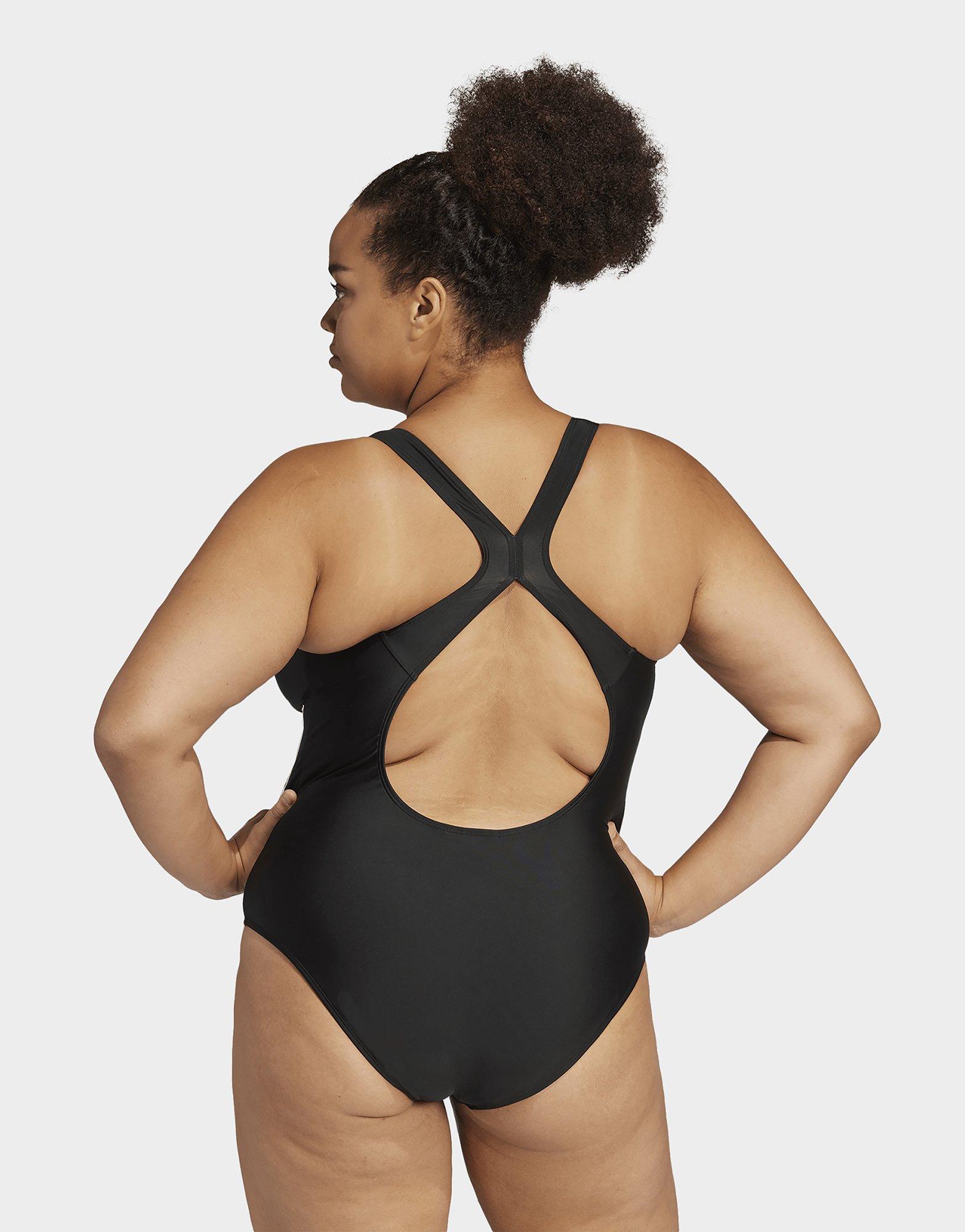 adidas Maillot de bain graphique 3 bandes dos en C (Grandes tailles)