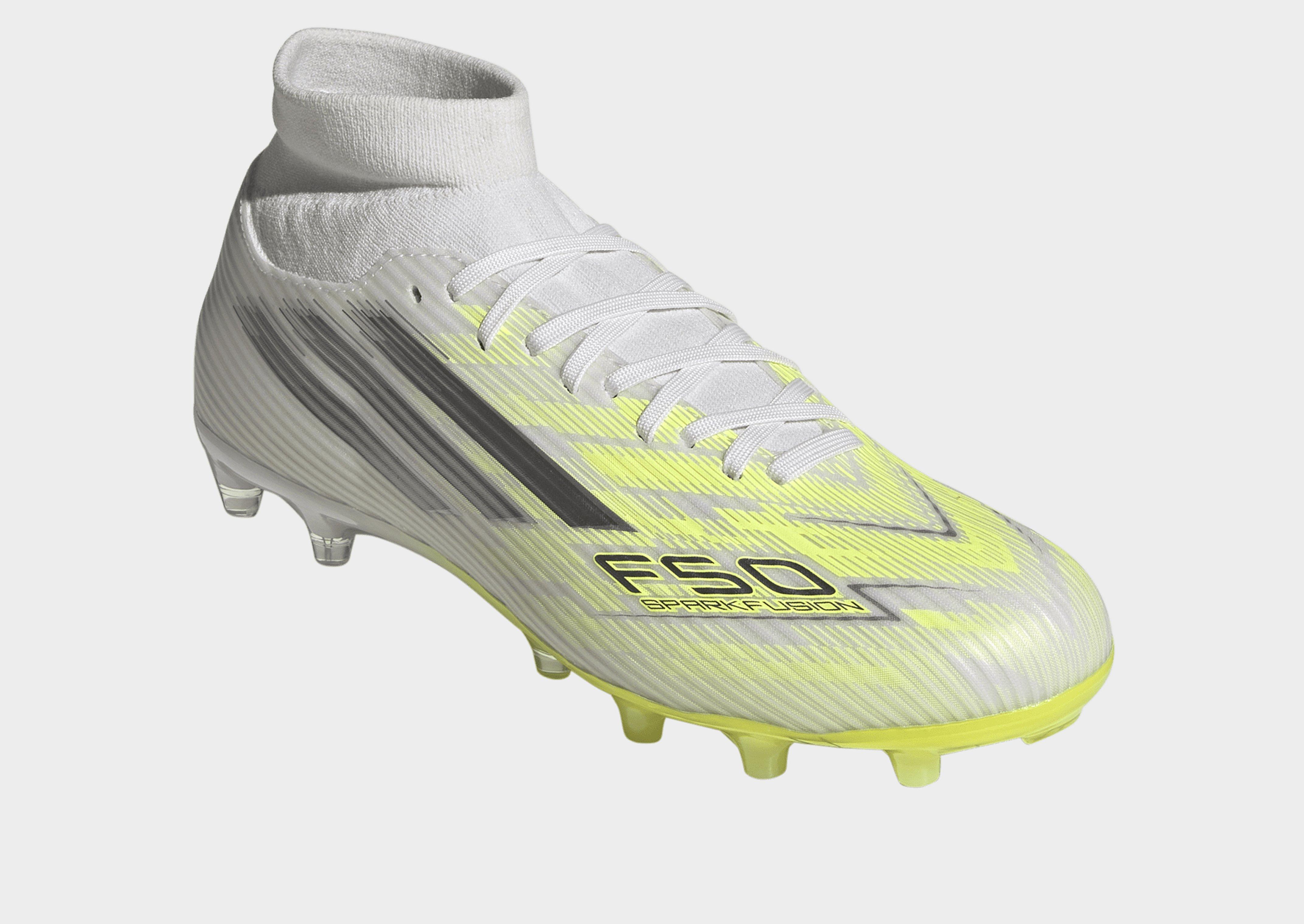 adidas Bota de fútbol de media caña F50 SPARKFUSION LEAGUE para césped natural seco/césped artificial (Mujer)