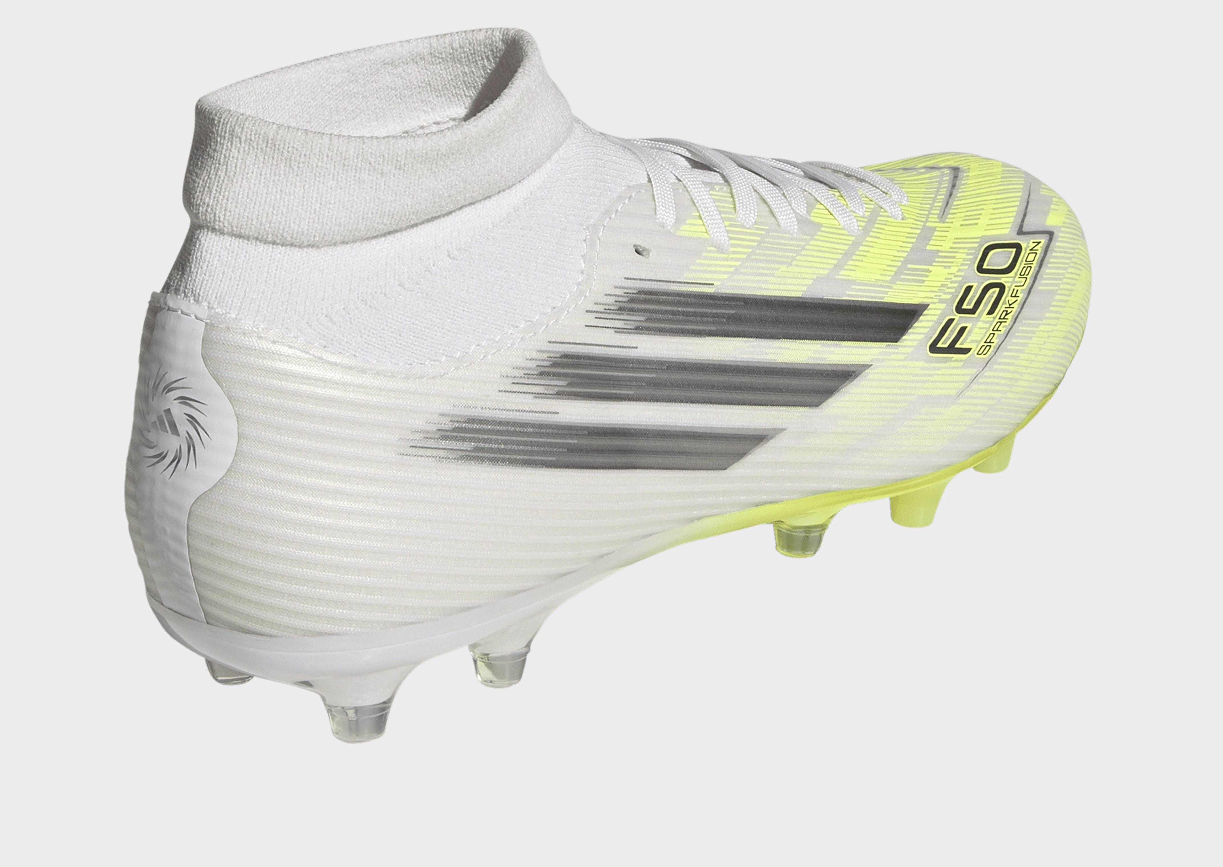 adidas Bota de fútbol de media caña F50 SPARKFUSION LEAGUE para césped natural seco/césped artificial (Mujer)