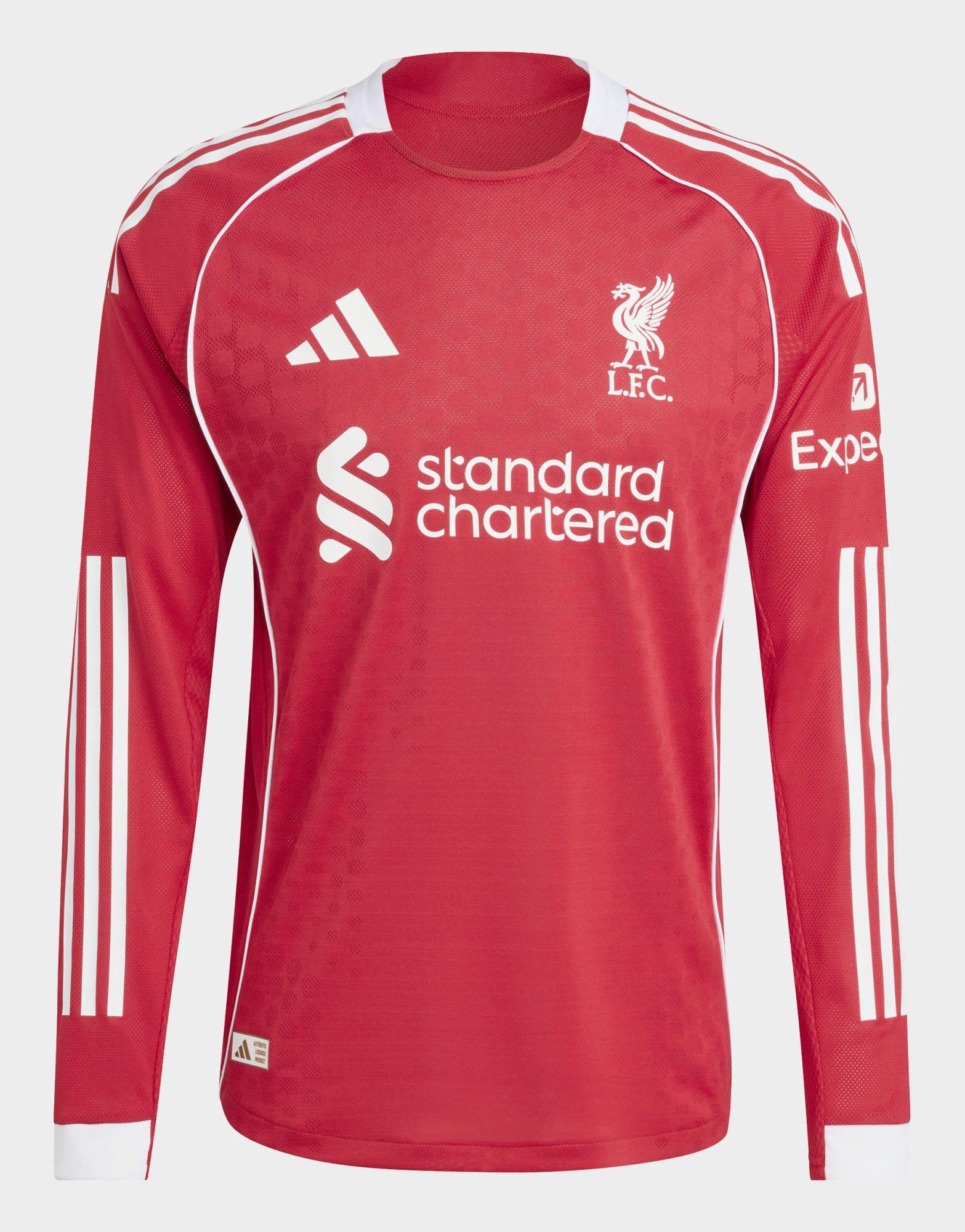 adidas Liverpool Fc 25/26 Long Sleeve Home Authentic Jersey