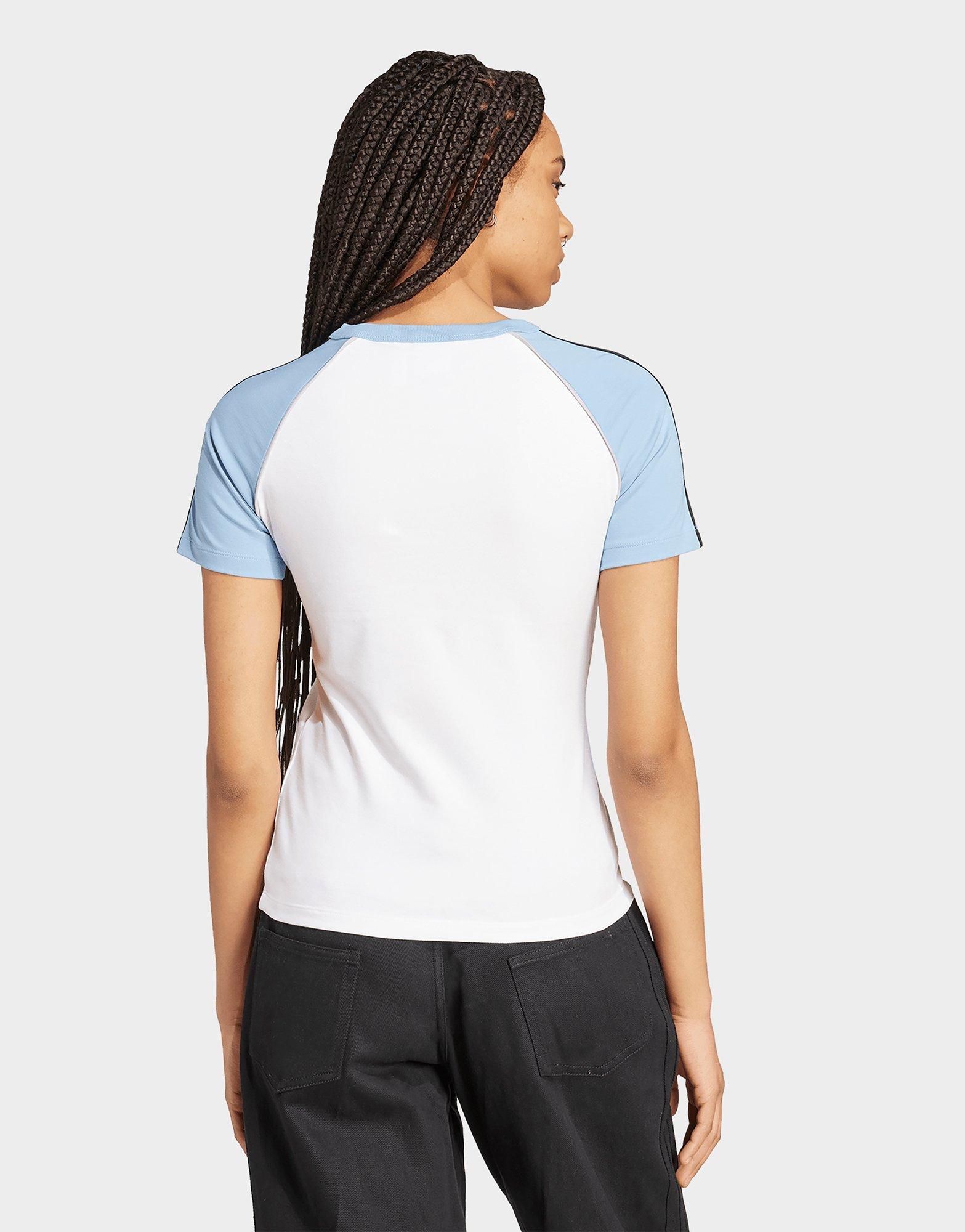 adidas T-shirt slim manches raglan 3 bandes Adicolor