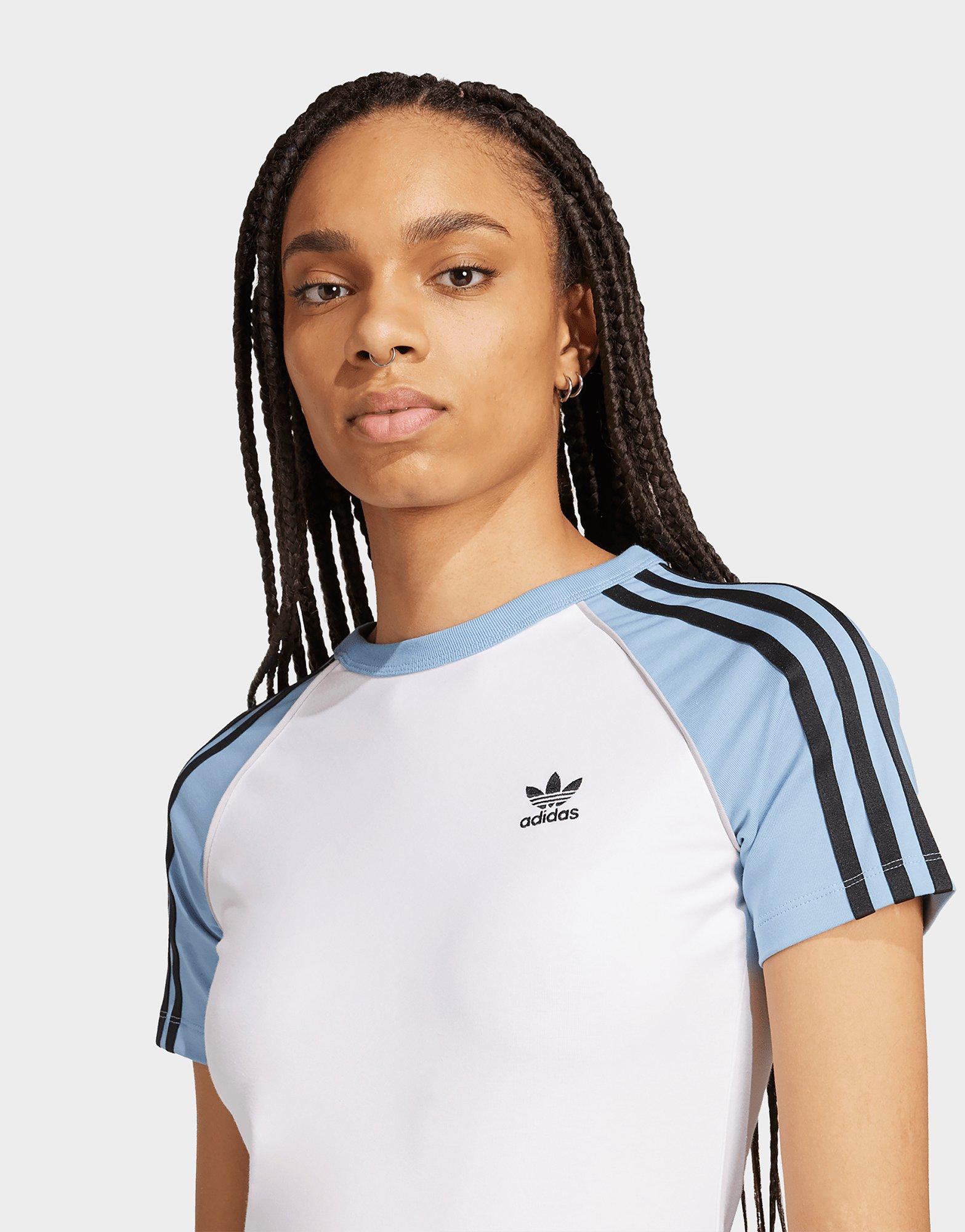 adidas T-shirt slim manches raglan 3 bandes Adicolor