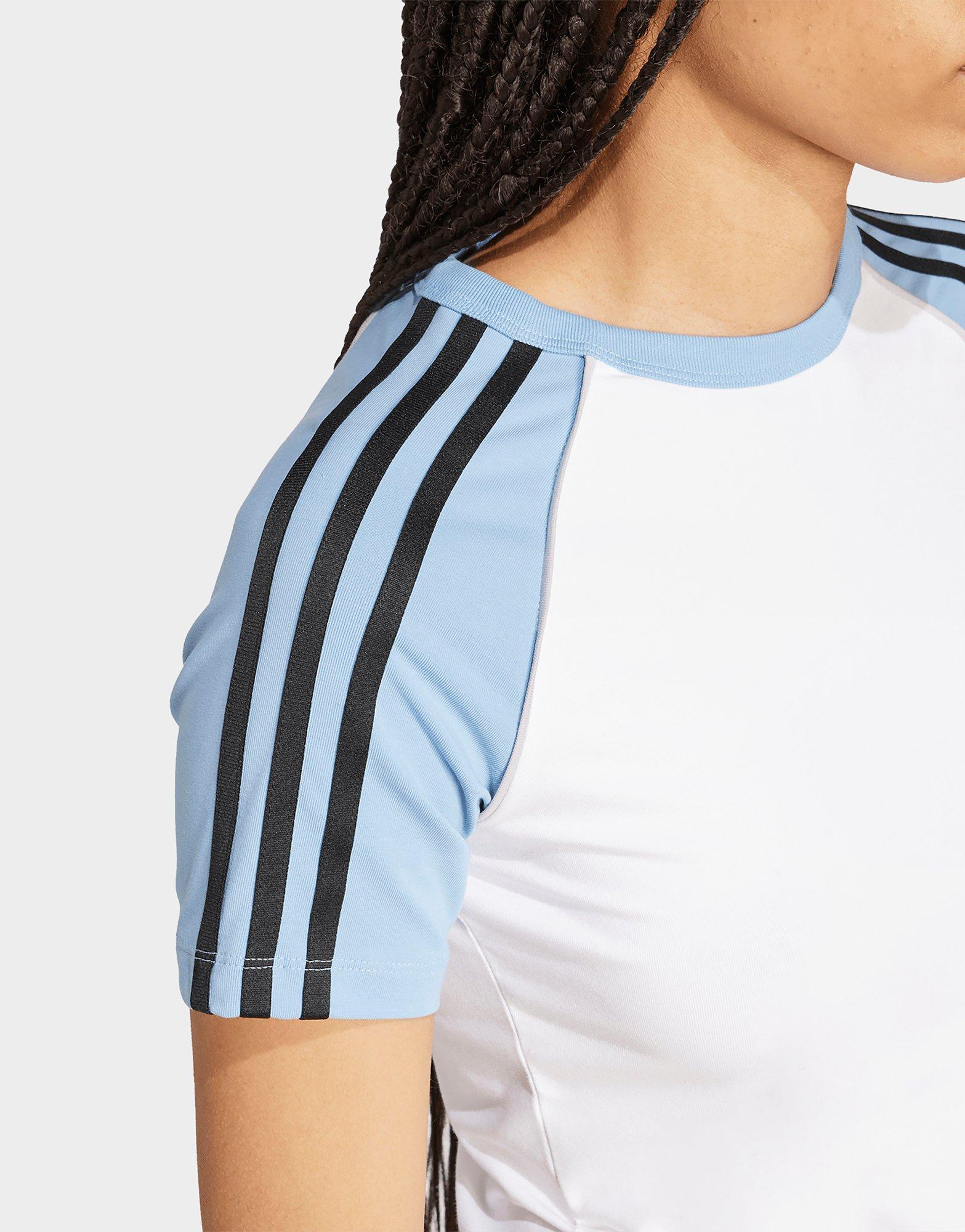 adidas T-shirt slim manches raglan 3 bandes Adicolor