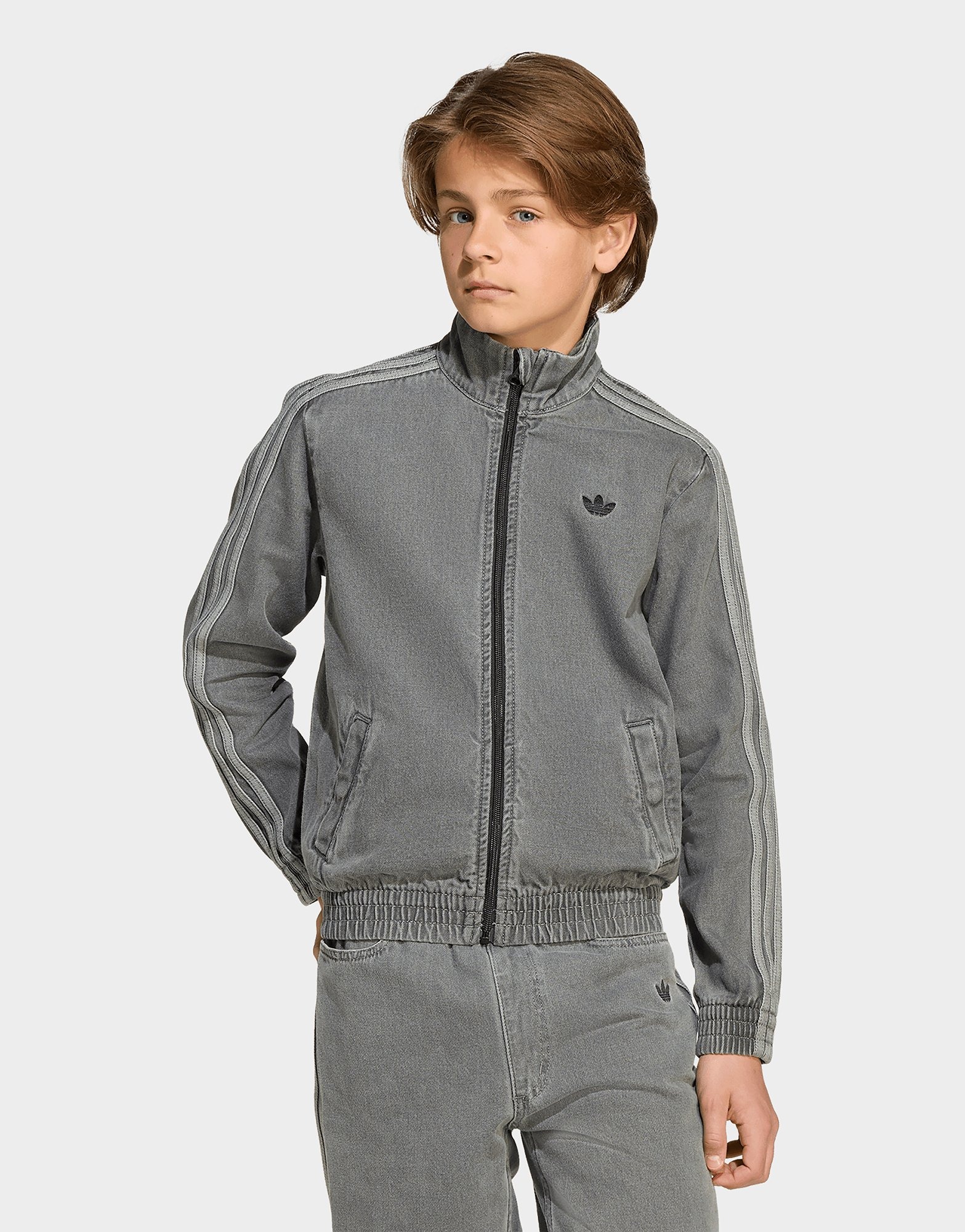 Grey adidas Firebird Track Top Denim | JD Sports UK