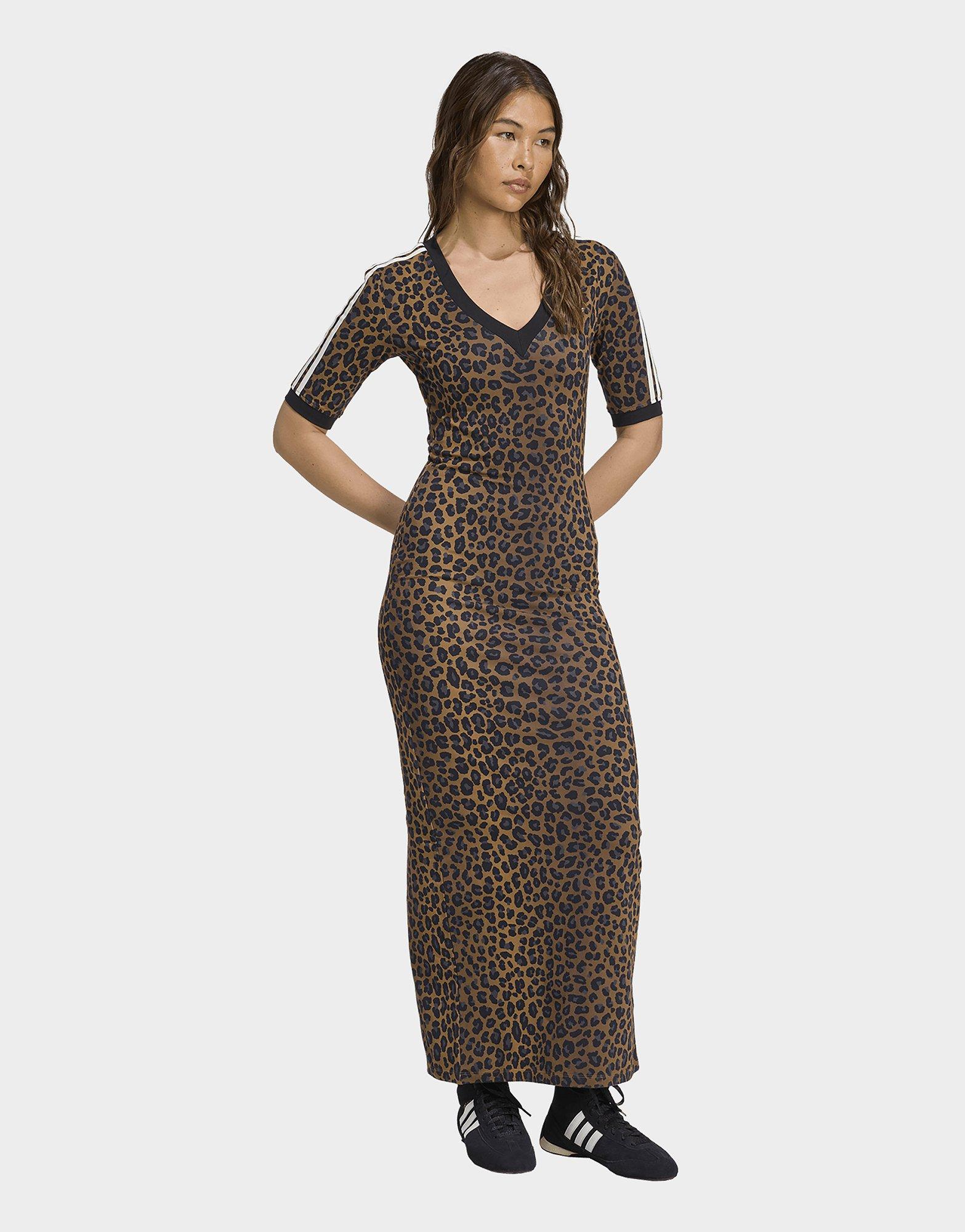 adidas Leopard V-Neck Maxi Kleid