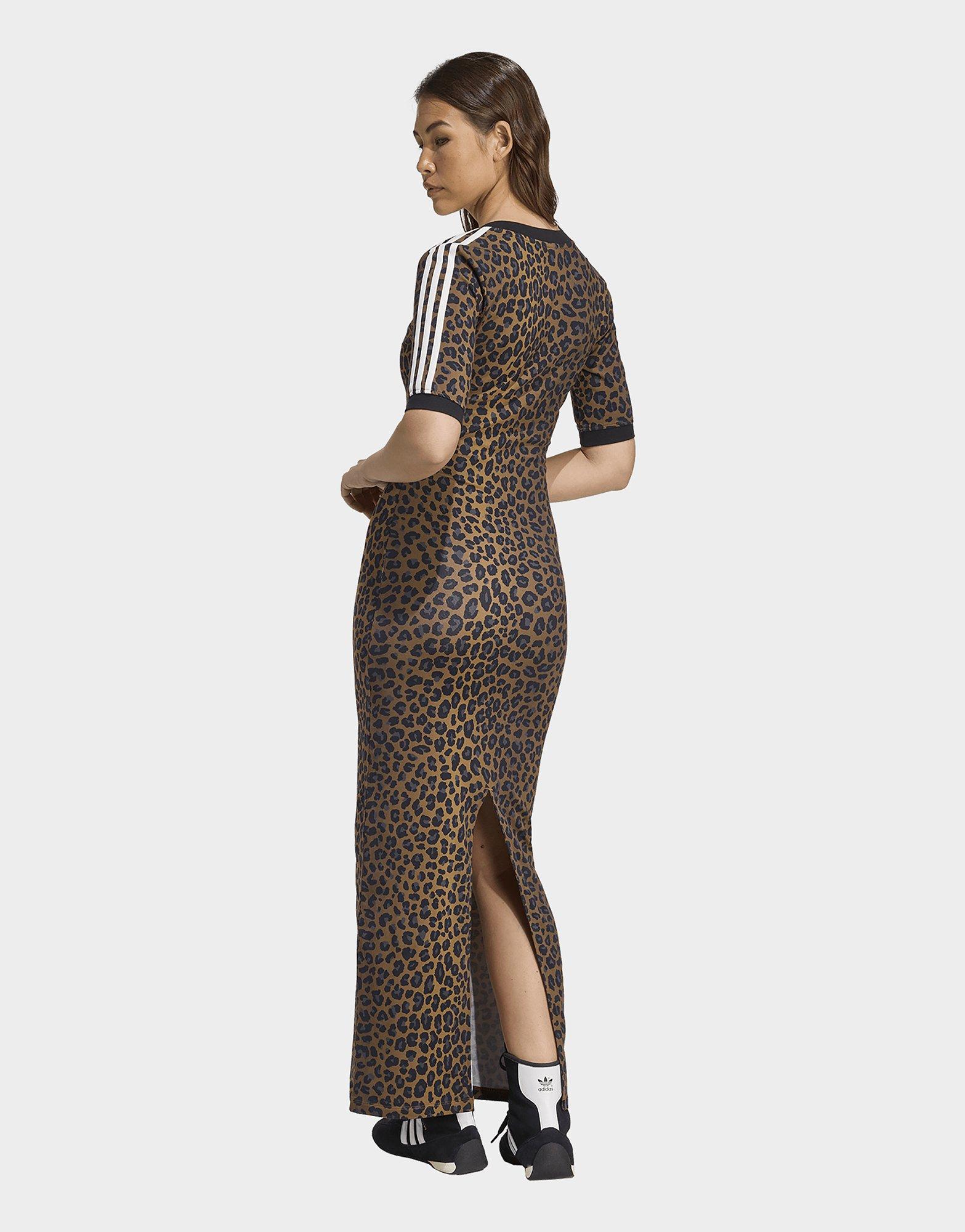 adidas Leopard V-Neck Maxi Kleid