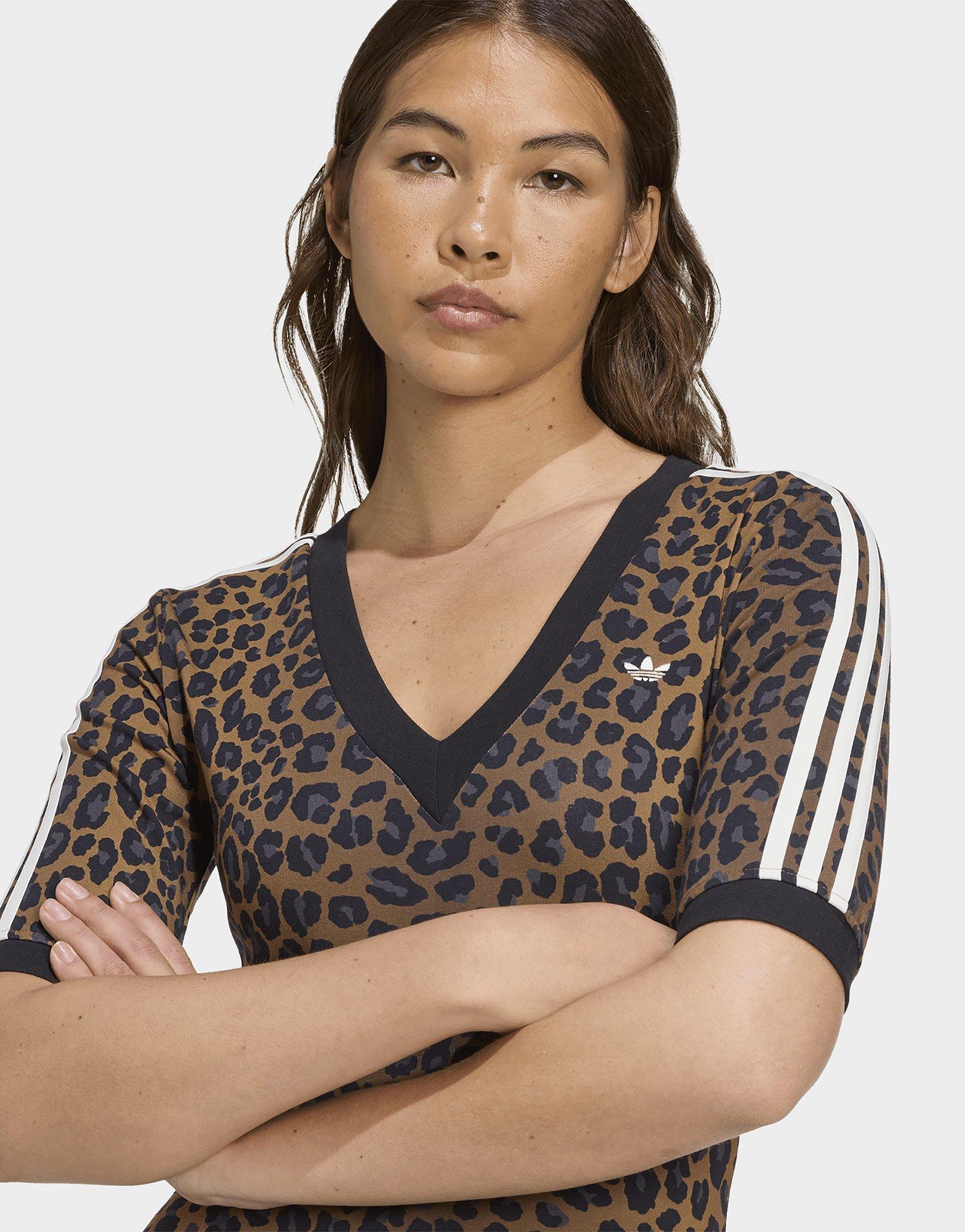 adidas Leopard V-Neck Maxi Kleid