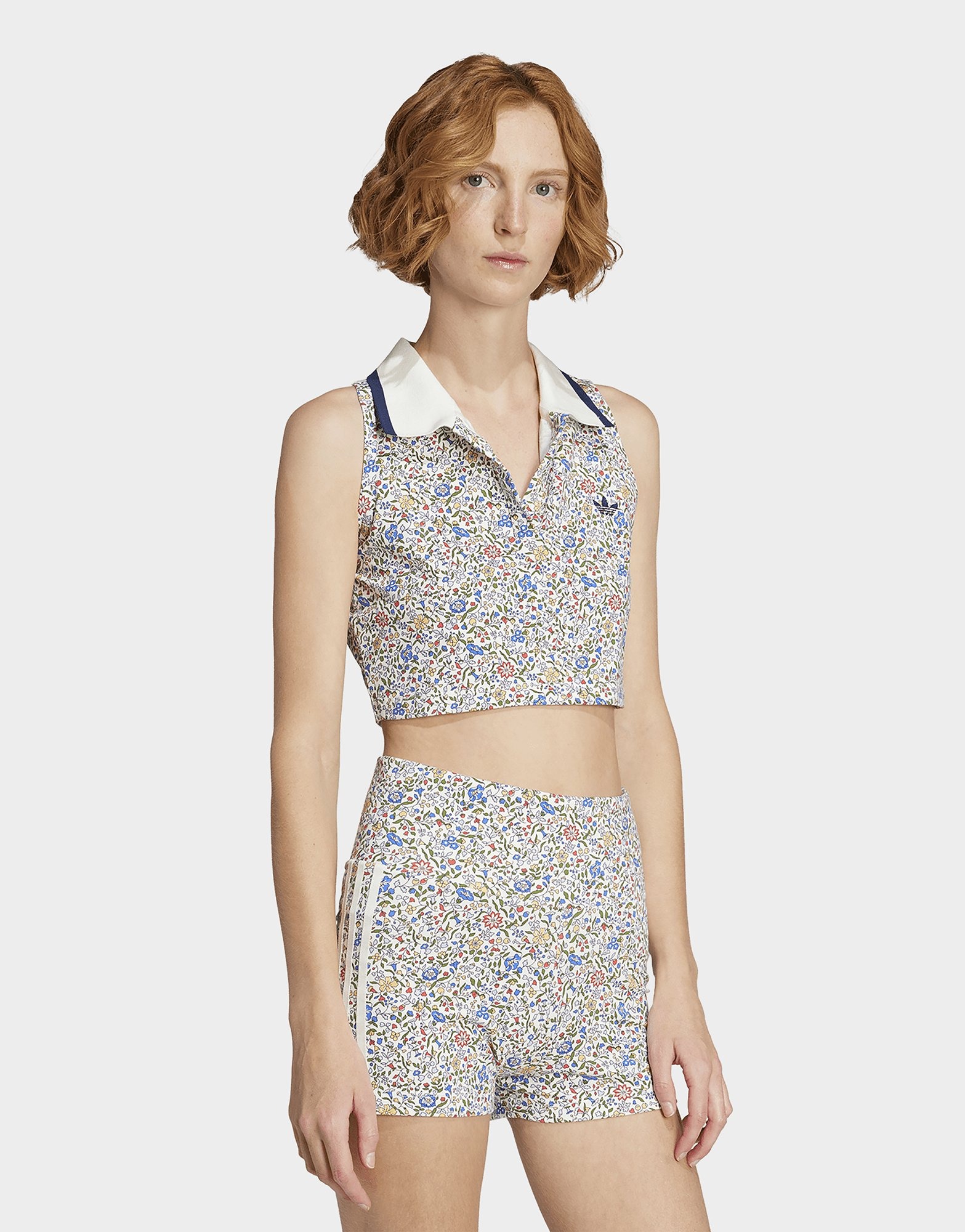 adidas×Liberty London☆Sleeveless Crop ポロシャツ【UK発】 White adidas adidas Originals x Liberty London Sleeveless