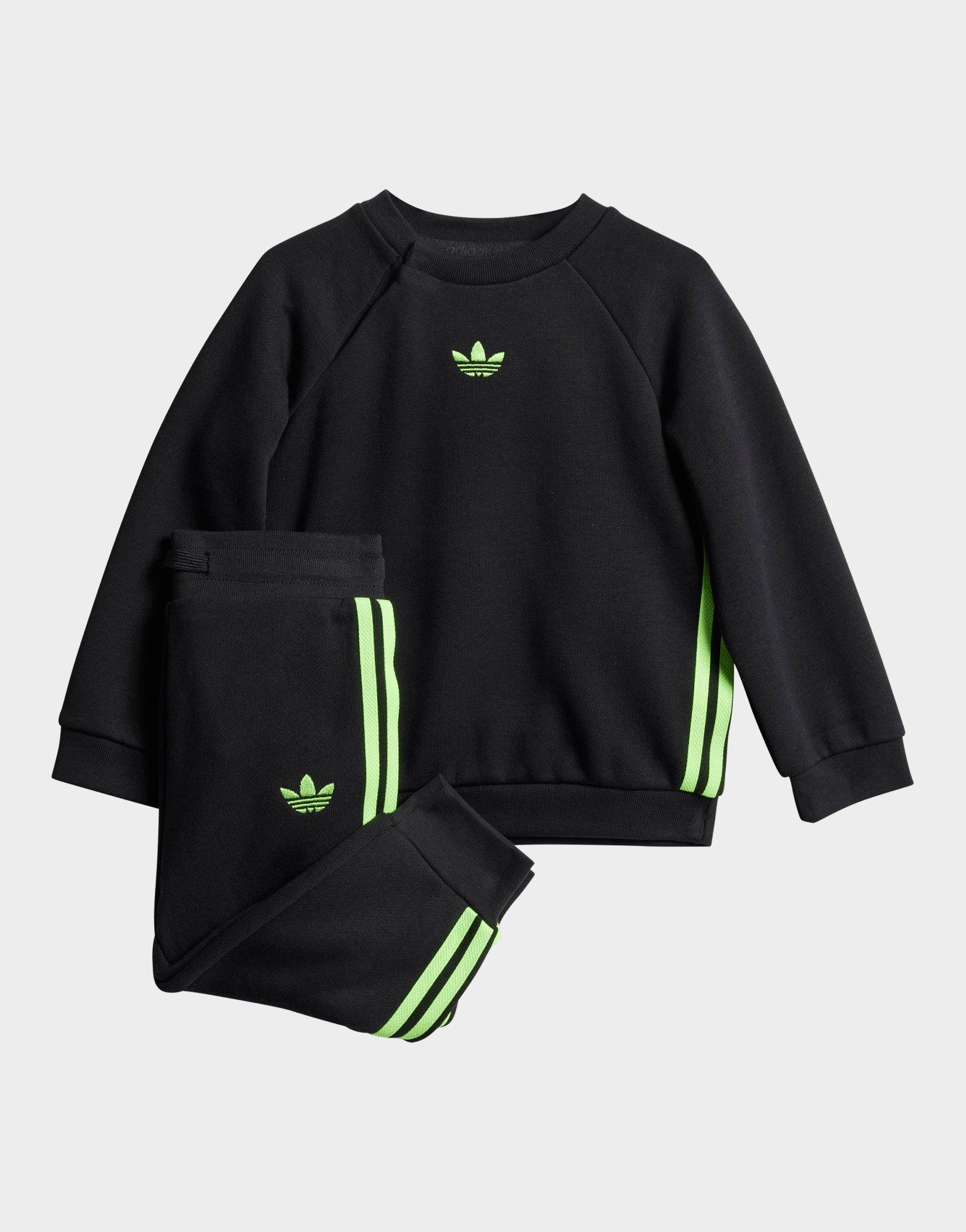 adidas Conjunto sudadera cuello redondo y pantalón (Bebé)