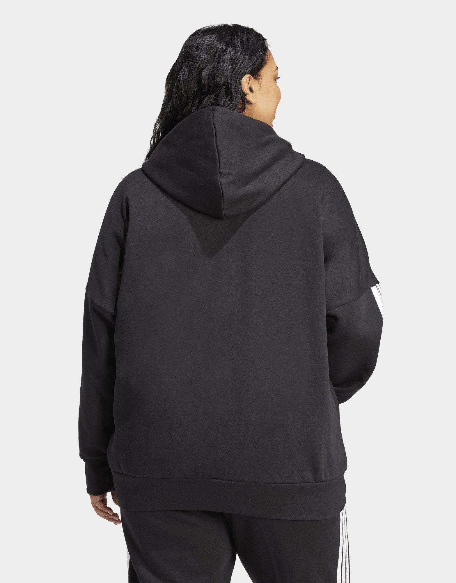 adidas Sudadera De Felpa Con Capucha, Cremallera Y 3 Bandas Essentials (tallas Grandes)