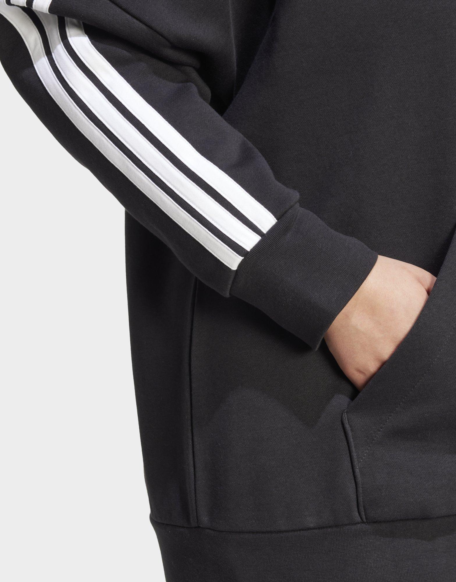 adidas Sudadera De Felpa Con Capucha, Cremallera Y 3 Bandas Essentials (tallas Grandes)