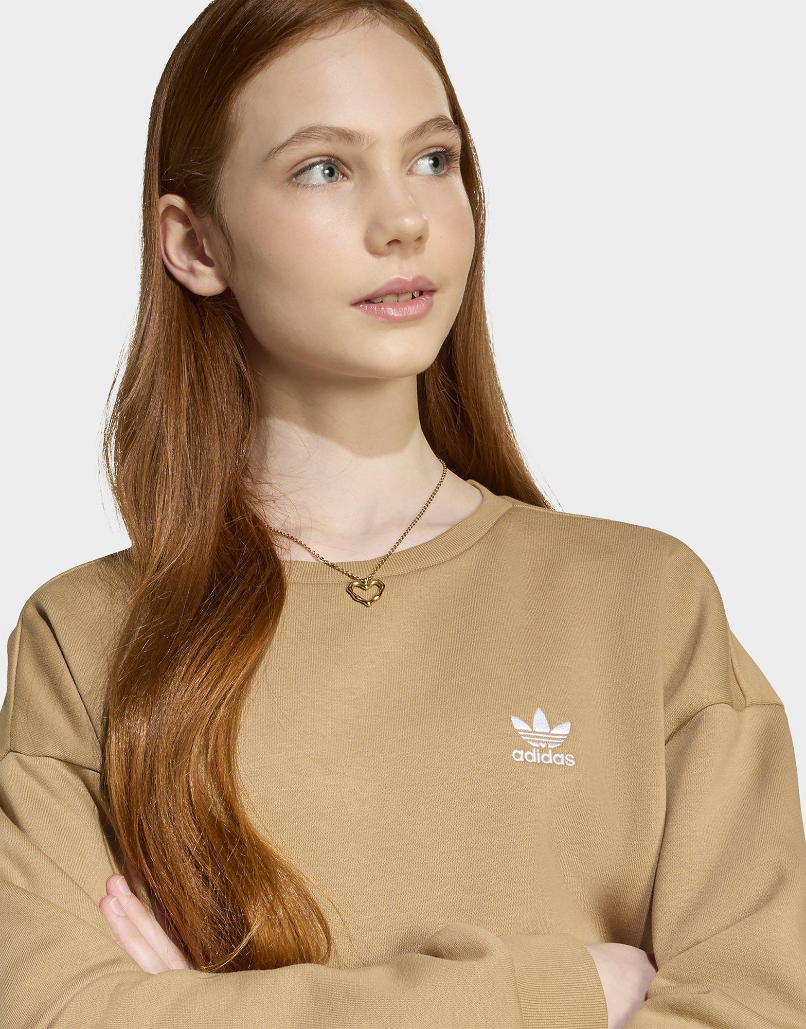 adidas Suéter estilo boyfriend de cuello redondo