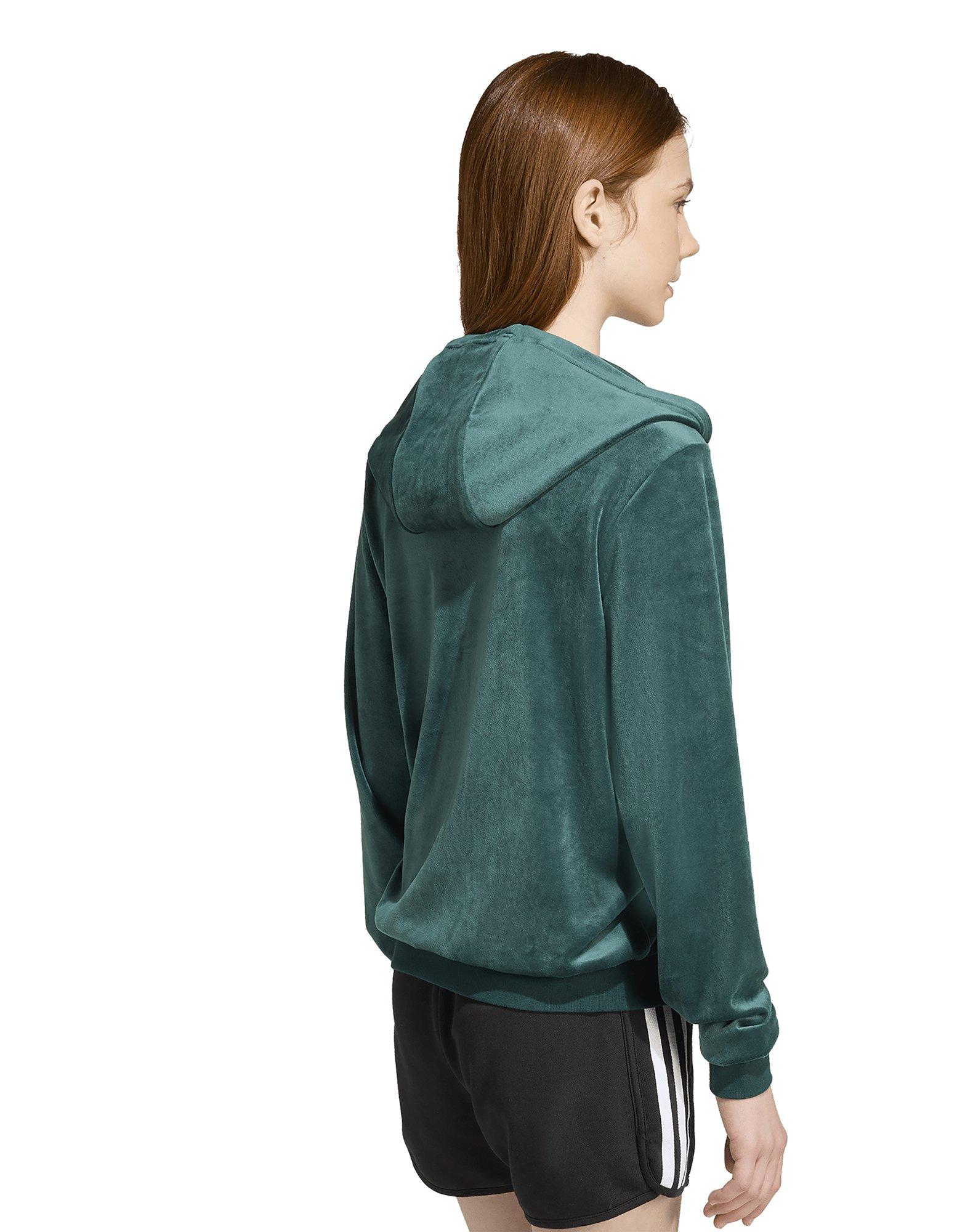 adidas Kapuzenjacke aus Velours mit Reißverschluss