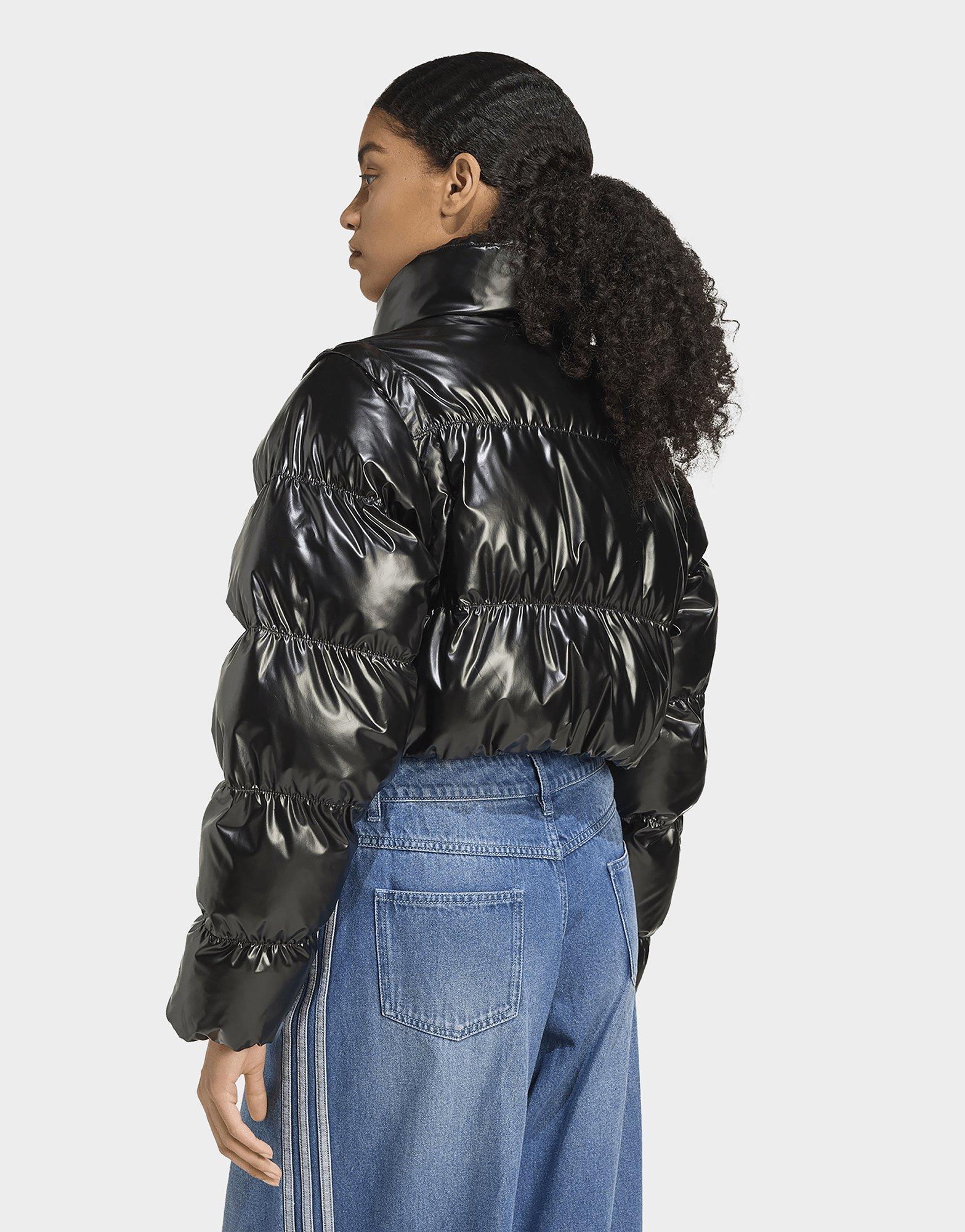 adidas Essentials glänzende 2-In-1 kürzer geschnittene Puffer Jacke