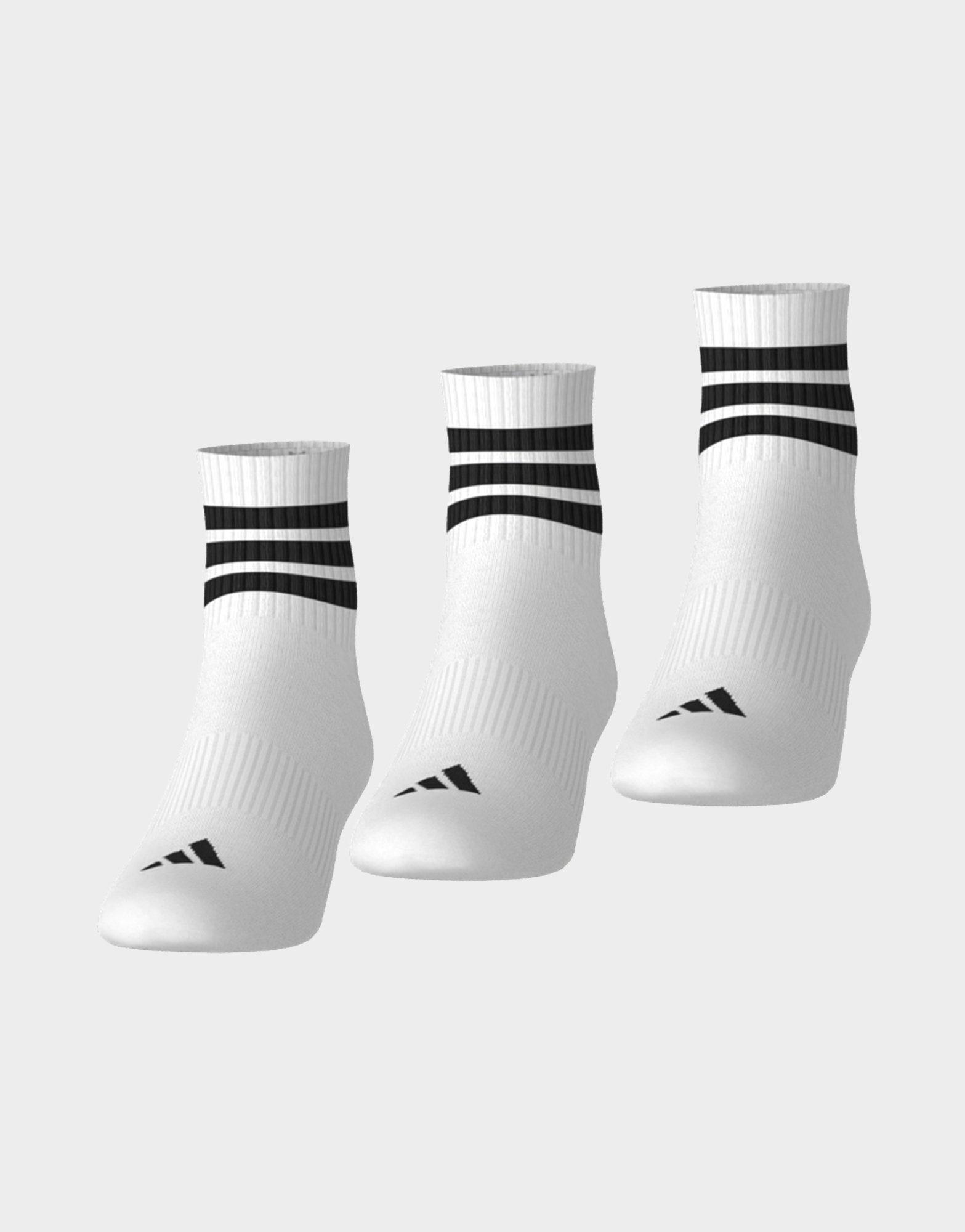 adidas 3 STRIPES CUSHIONED SPORTSWEAR MID CUT SOCKS 3 PAIR PACK
