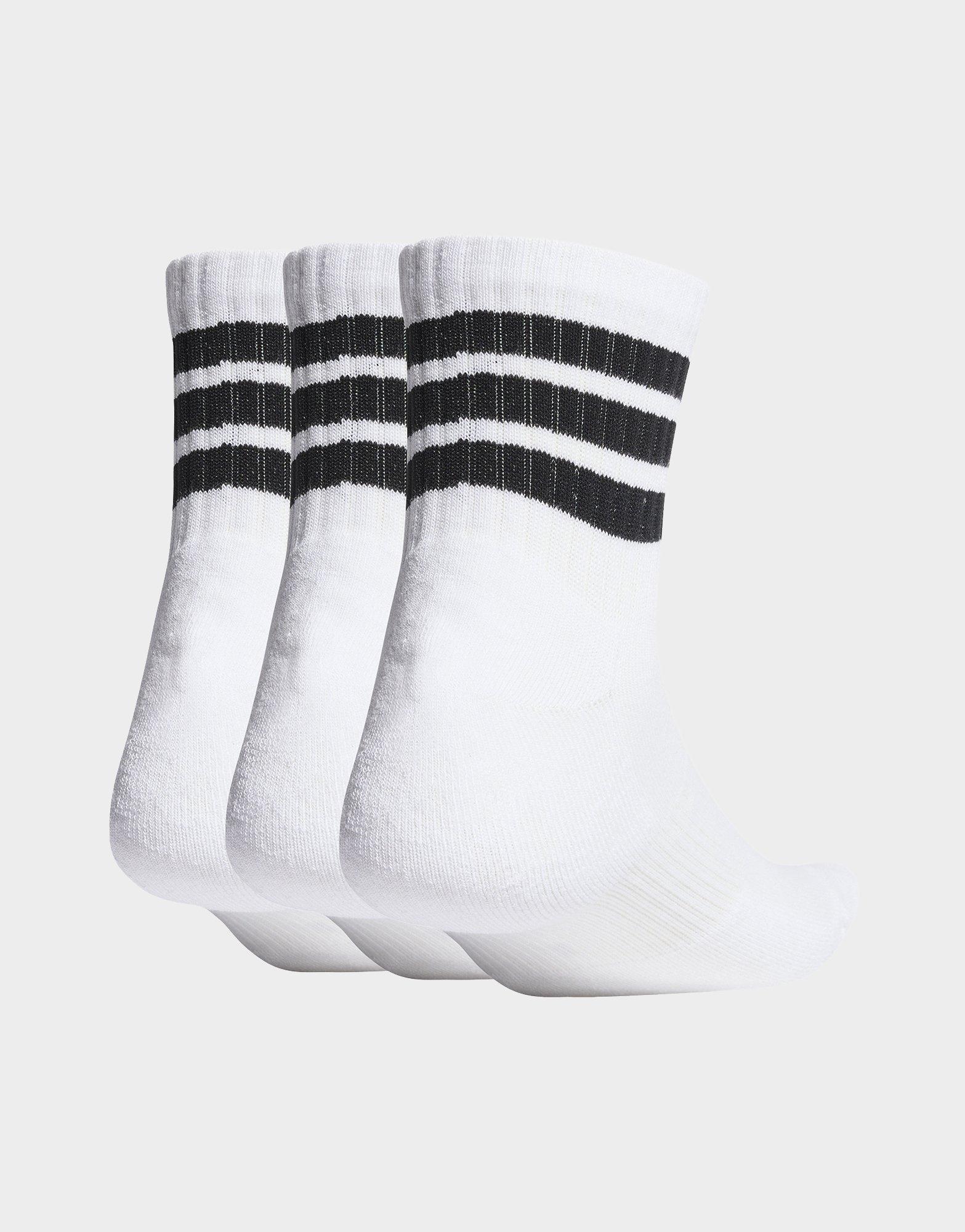 adidas 3 STRIPES CUSHIONED SPORTSWEAR MID CUT SOCKS 3 PAIR PACK