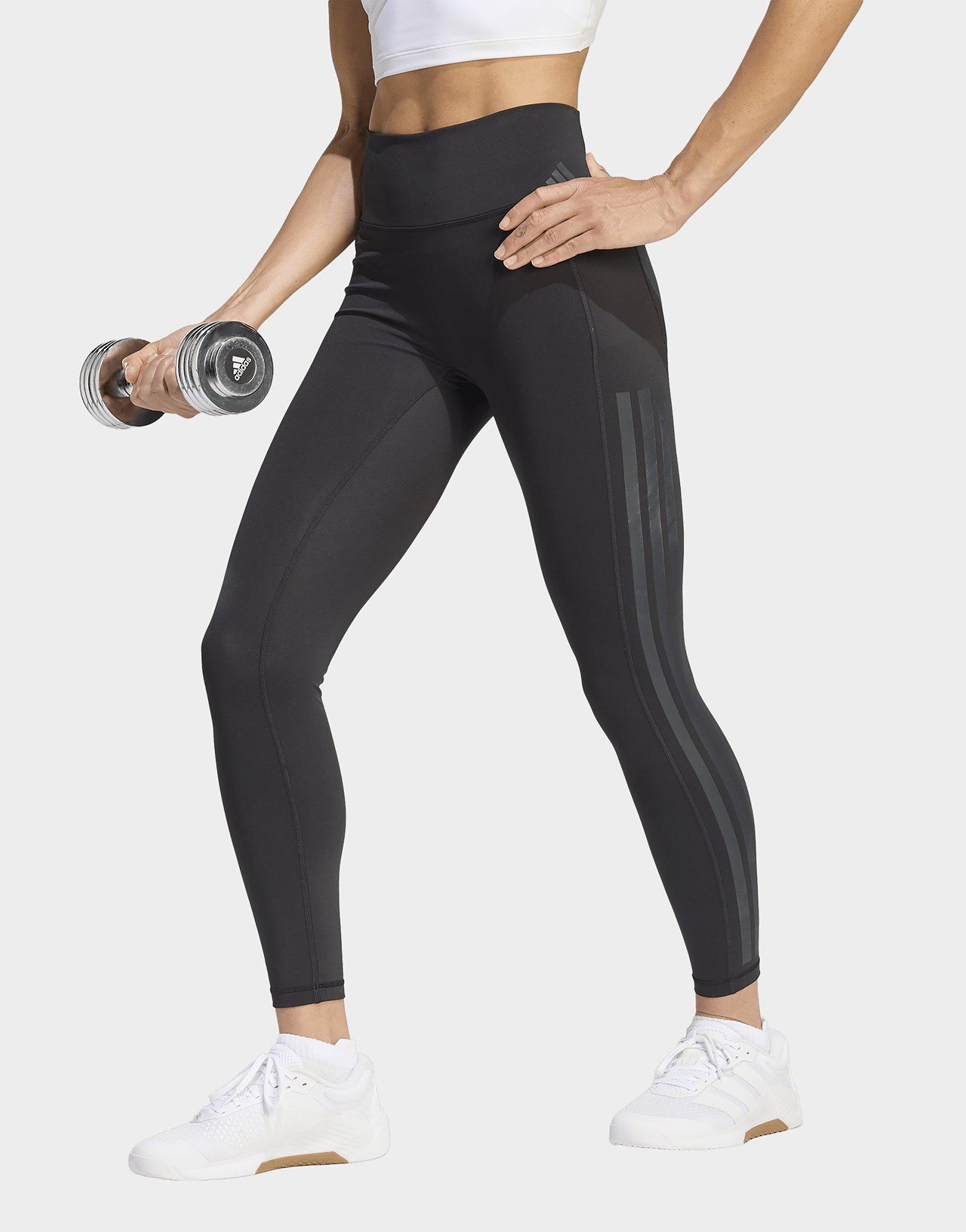 adidas Leggings Da Allenamento Optime 7/8 Con Le 3 Strisce