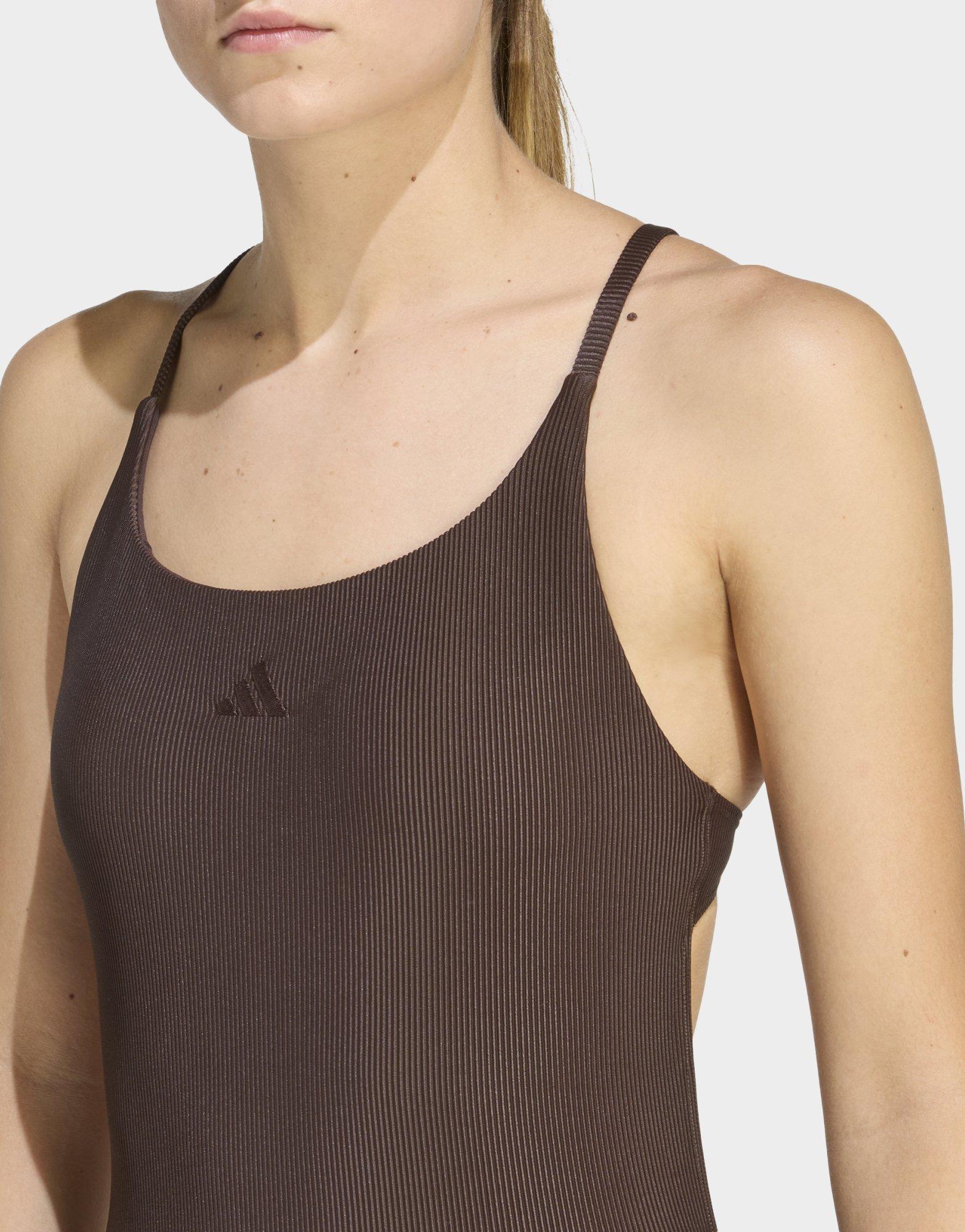 adidas 3-STRIPES HIGH NECK 2-WAY STRAPS PEACHSOFT SWIMSUIT