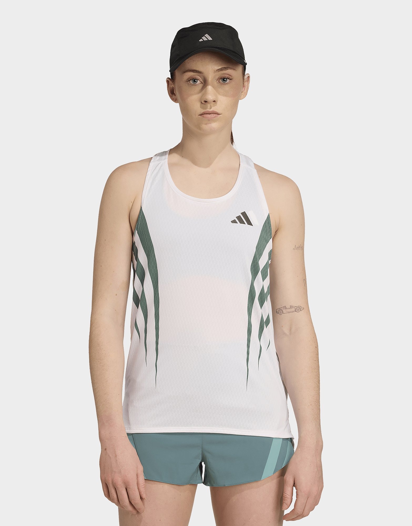 White adidas Adizero Archive Running Singlet | JD Sports UK