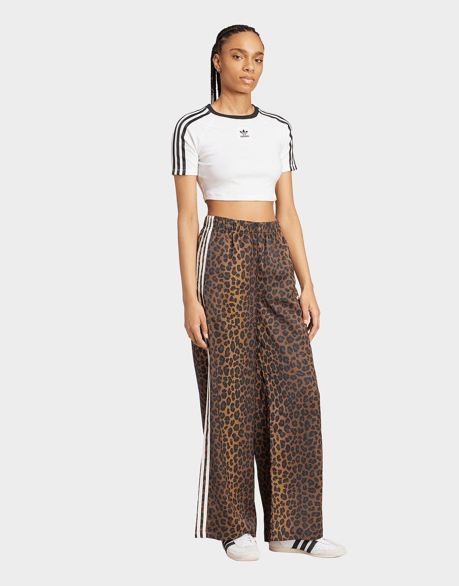 adidas adidas Originals Wide Leg Satin Hose Leopard Print