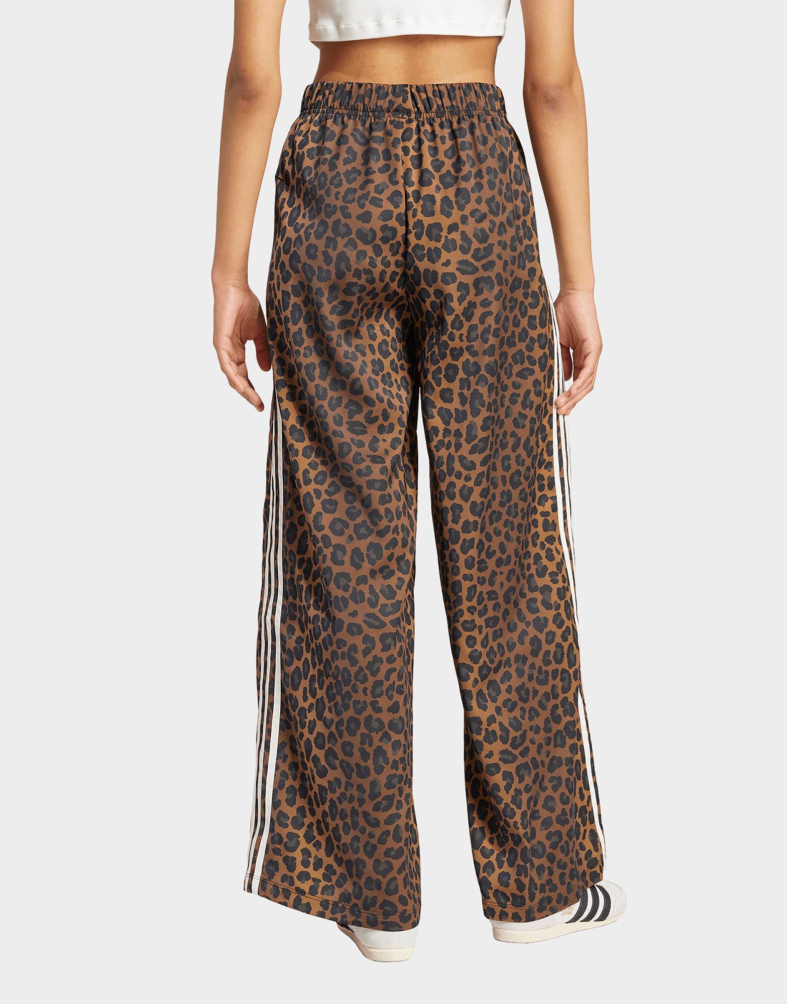 adidas adidas Originals Wide Leg Satin Hose Leopard Print