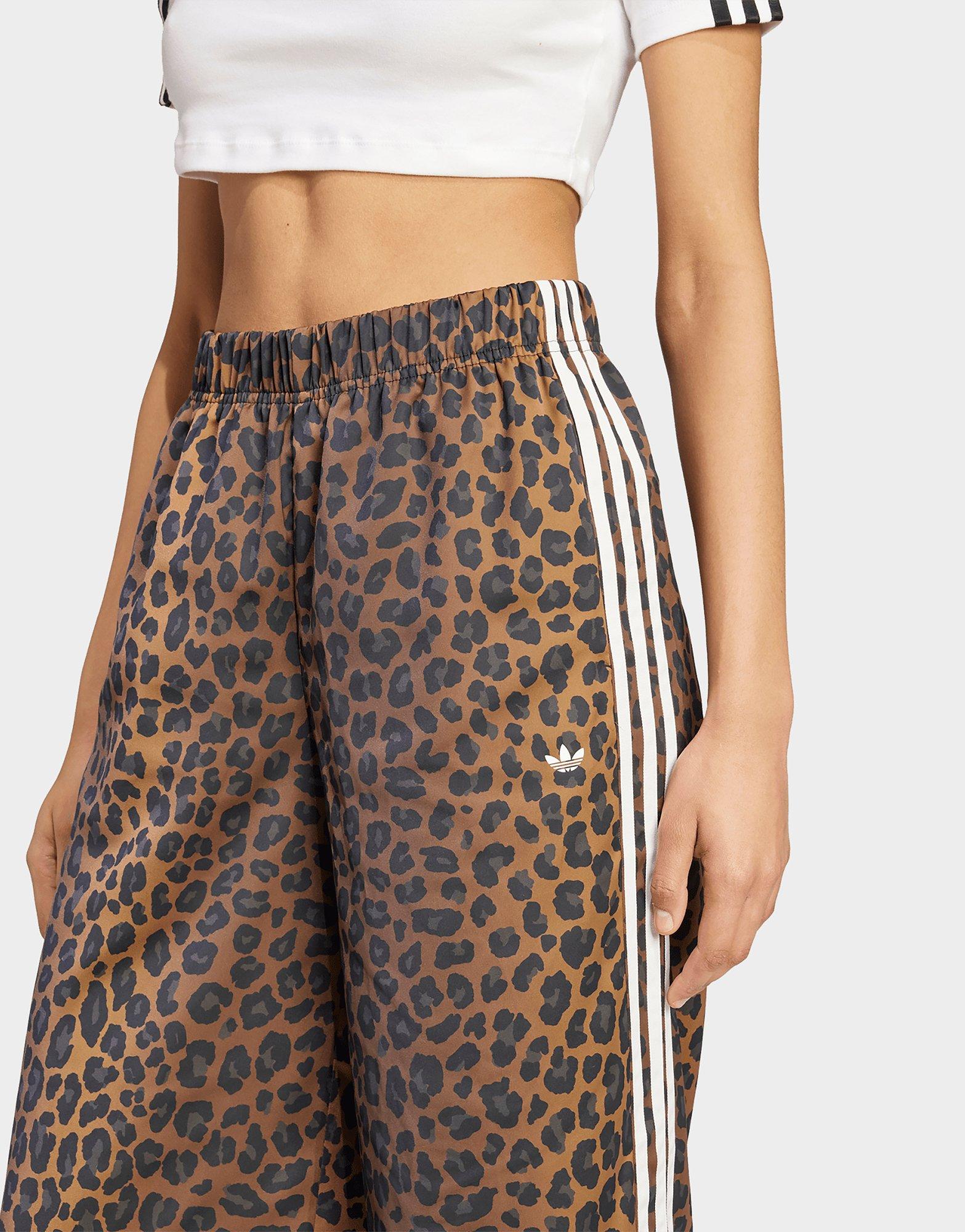 adidas adidas Originals Wide Leg Satin Hose Leopard Print