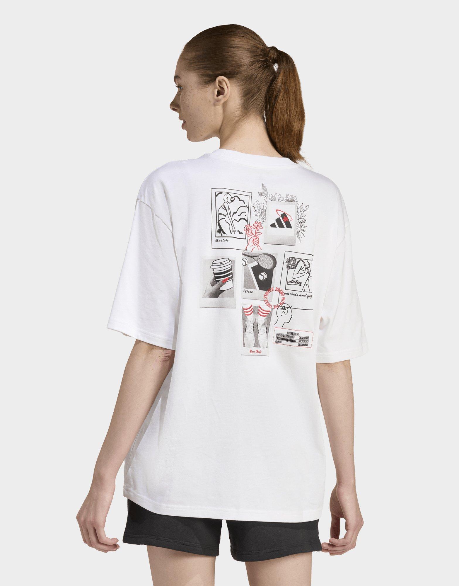 adidas MINI EMBROIDERY OVERSIZED GRAPHIC T-SHIRT