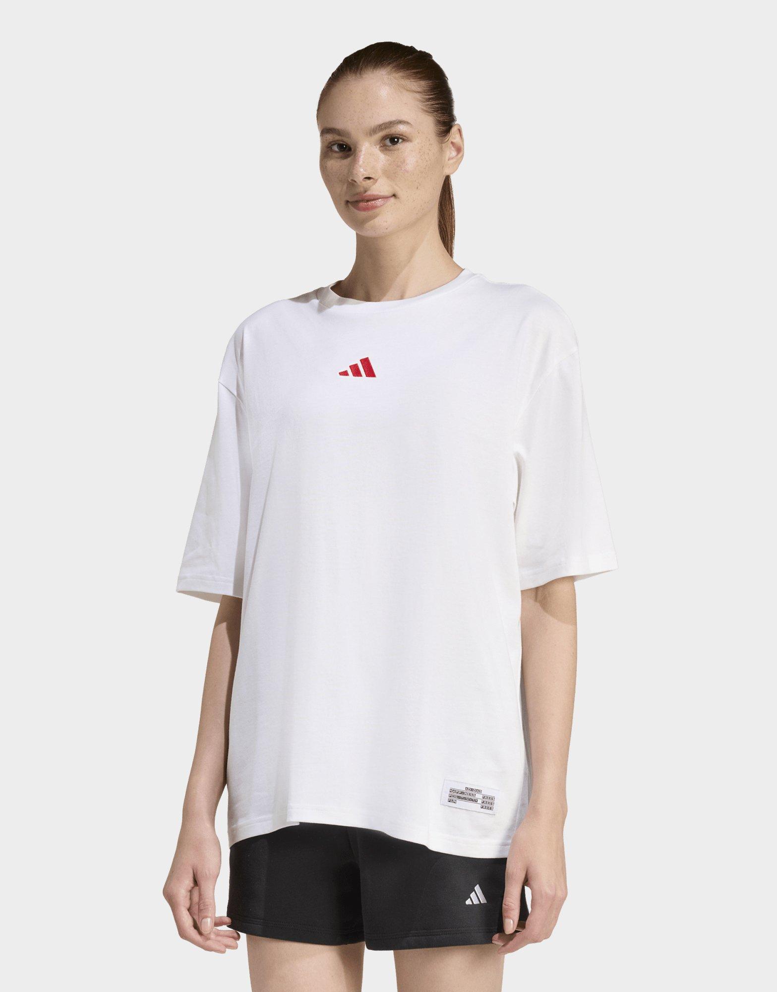 adidas T-shirt Grafica Oversize Con Mini Ricamo