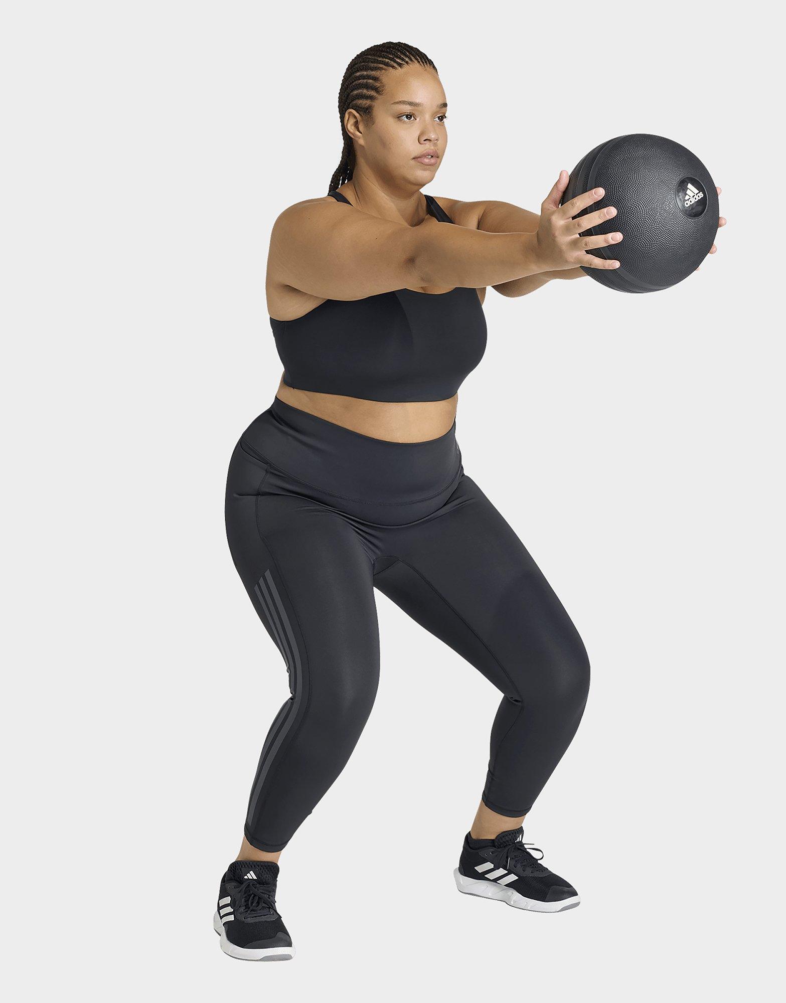 adidas Optime Workout 3-Stripes Medium Support Bra (Plus Size)