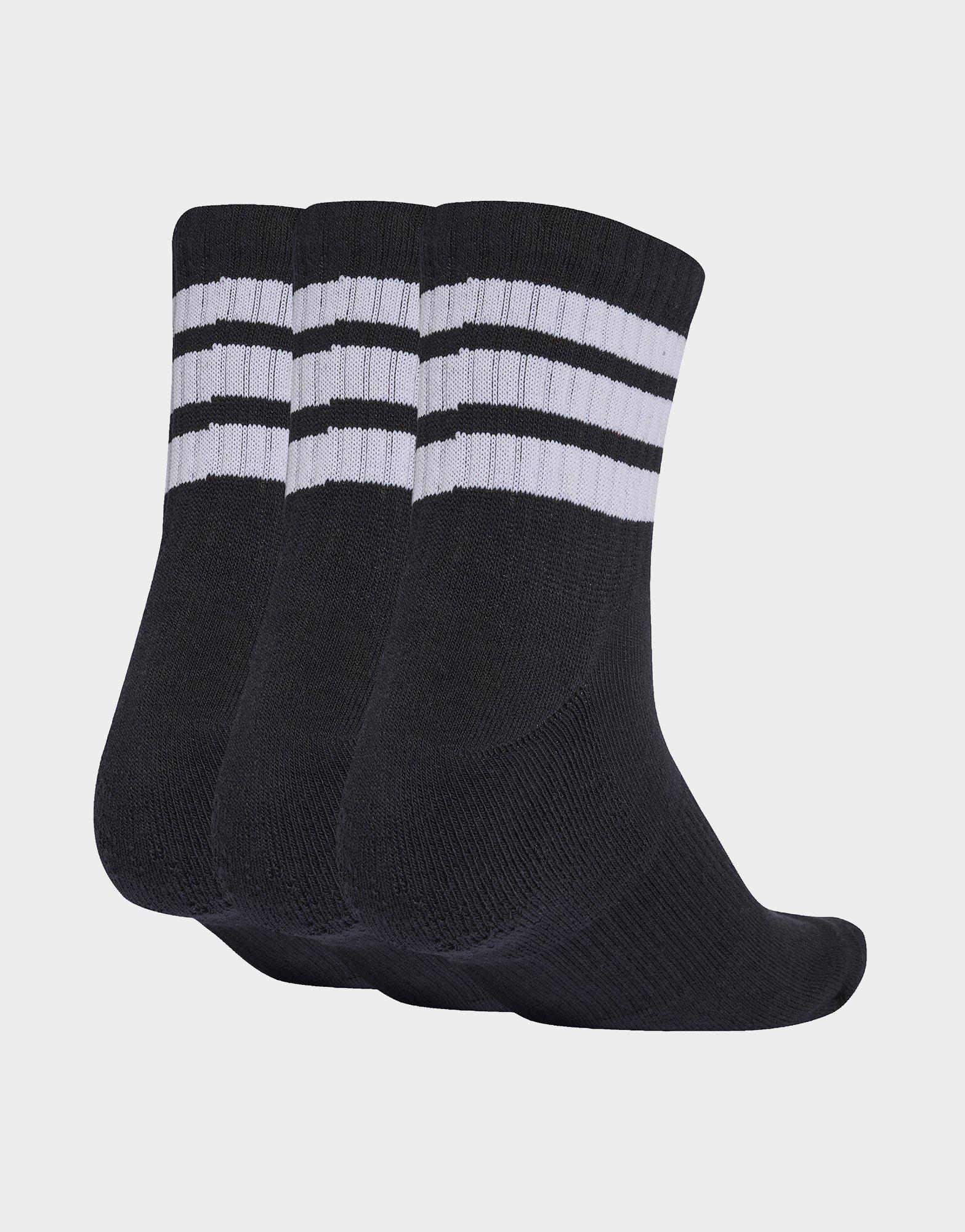 adidas 3 STRIPES CUSHIONED SPORTSWEAR MID CUT SOCKS 3 PAIR PACK